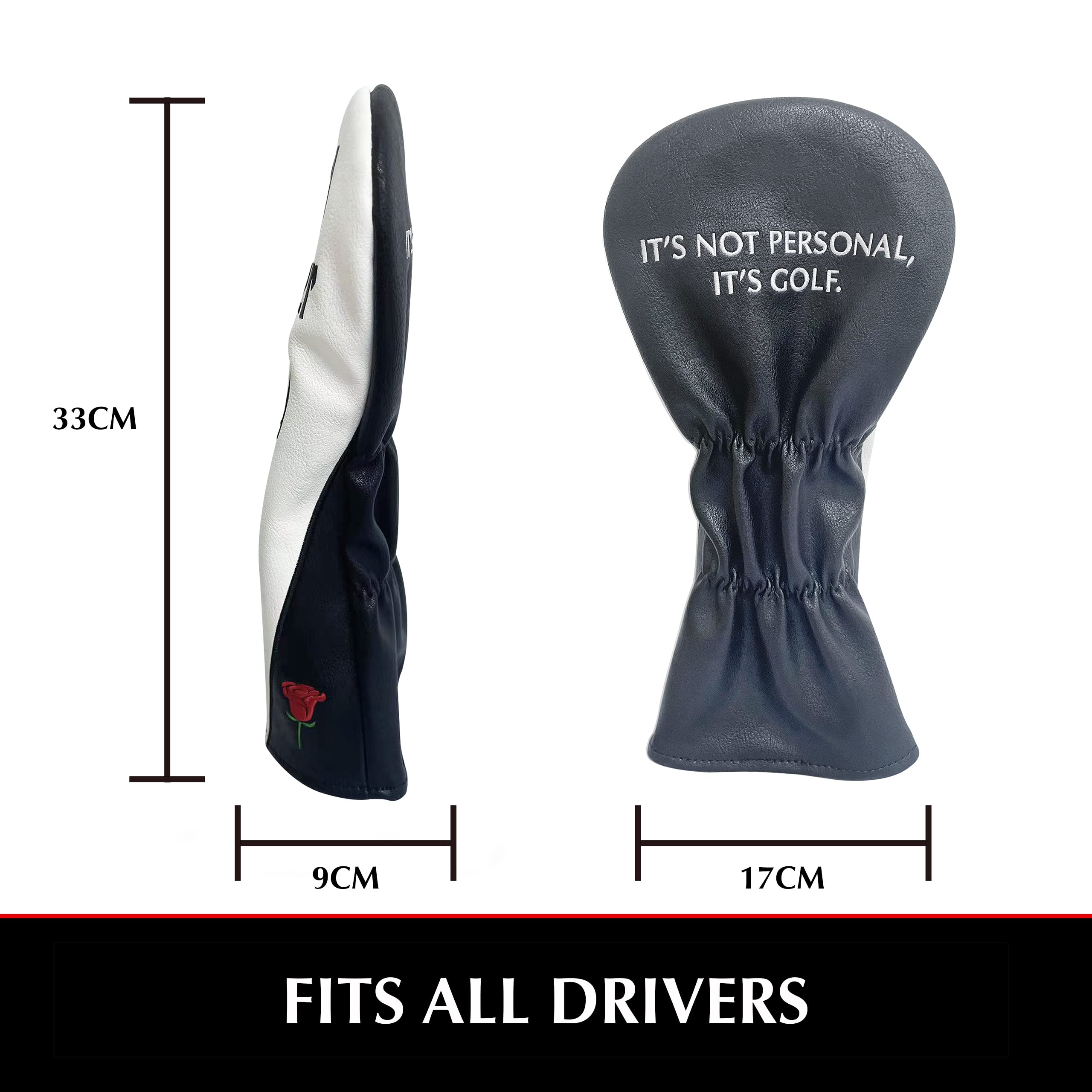 Shanker Golf Headcover - The Golf Father Driver & Putter Covers - Funny Golf Club Covers for Dads - Tour Grade PU Leather, Waterproof, Soft Lining, Embroidered Logos