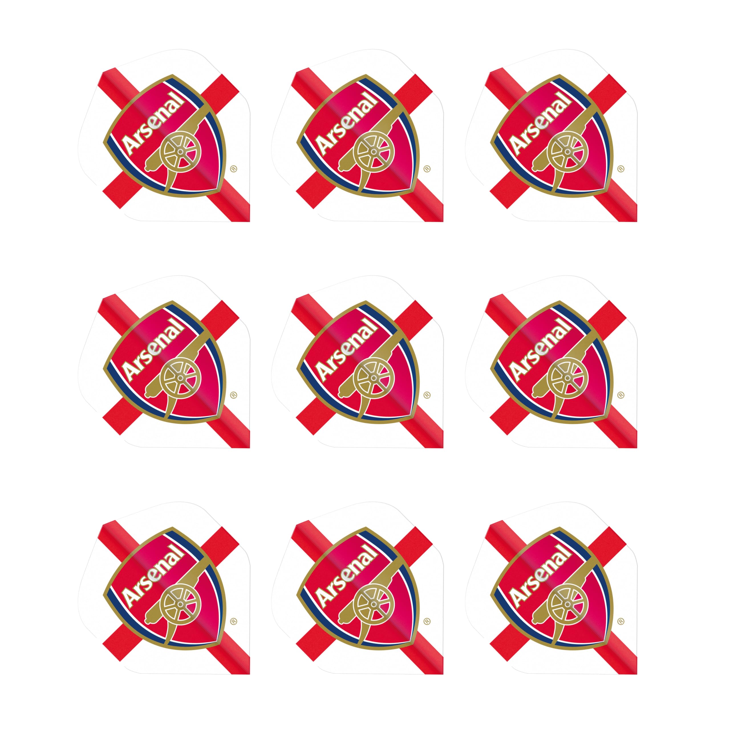 FOCO Officially Licensed Arsenal Special Edition Football Club Dart Flights Extra Thick 75 Micron - 3 Sets per pack (9 darts Flights in total) - Professional Darts Accessories