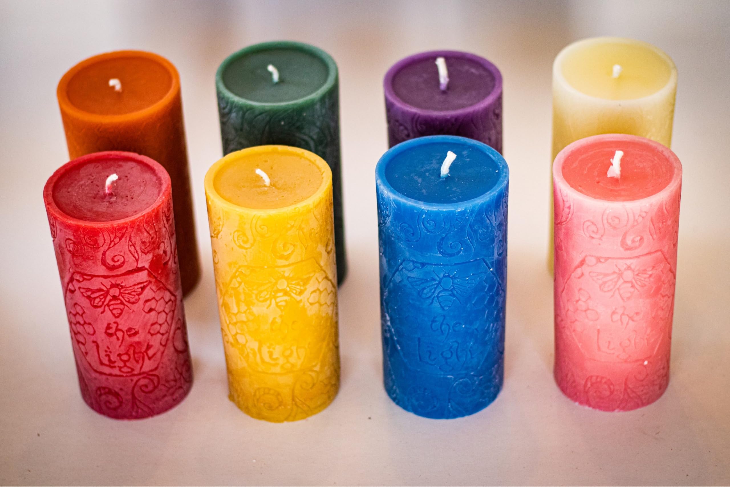 Candele In Cera D'api Immerse A Mano Da 8 Pollici - Foto 7