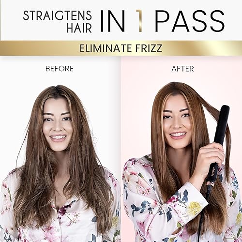 Miniatura 2 de ELLA BELLA Plancha de pelo compacta con tecnología infrarroja  Alisado y rizado 2 en 1  10 ajustes de temperatura  Diseño portátil