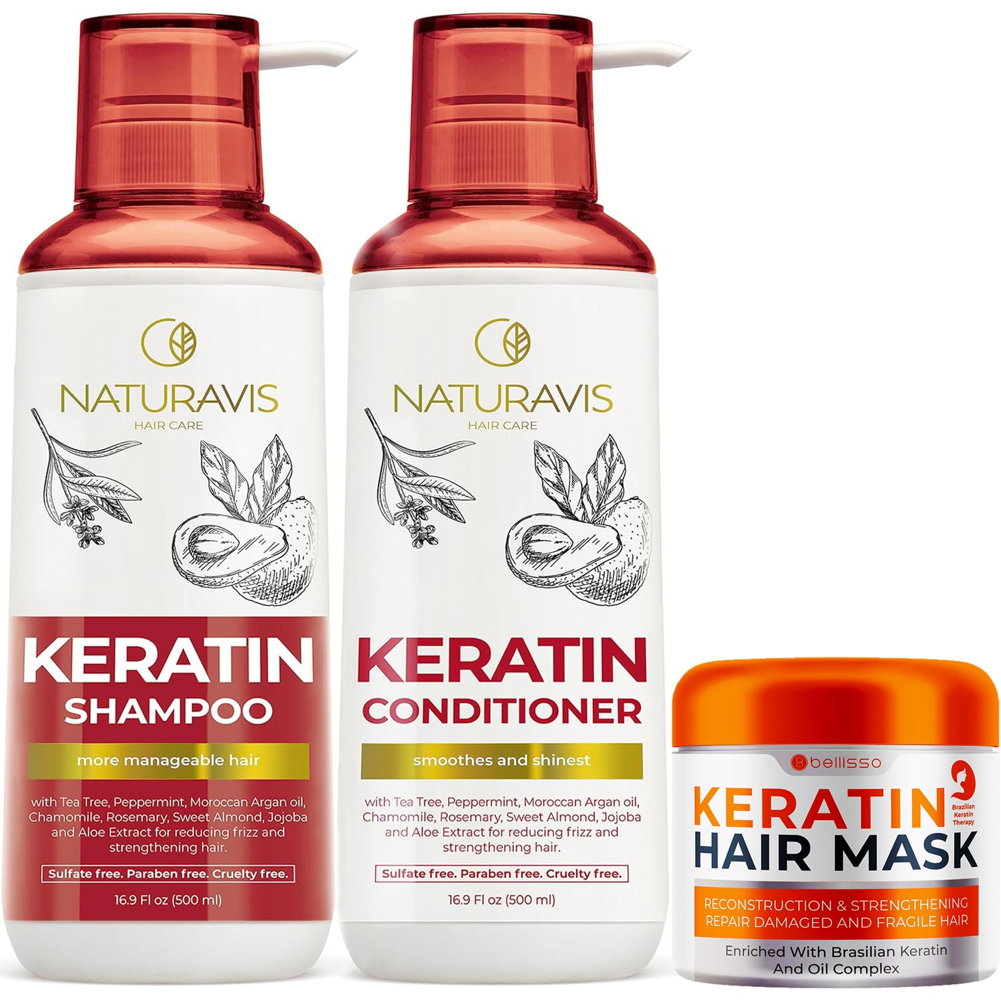Amazon.com : Keratin Shampoo and Conditioner Set with Hyaluronic