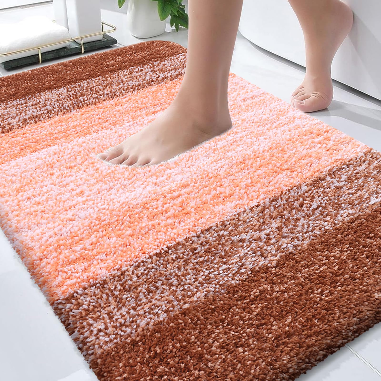 OLANLY Bathroom Rugs Mat 36x24, Extra Soft Absorbent Microfiber Bath Rugs, Rubber Backing, Quick Dry, Machine Washable Bath Mats for Bathroom Floor,