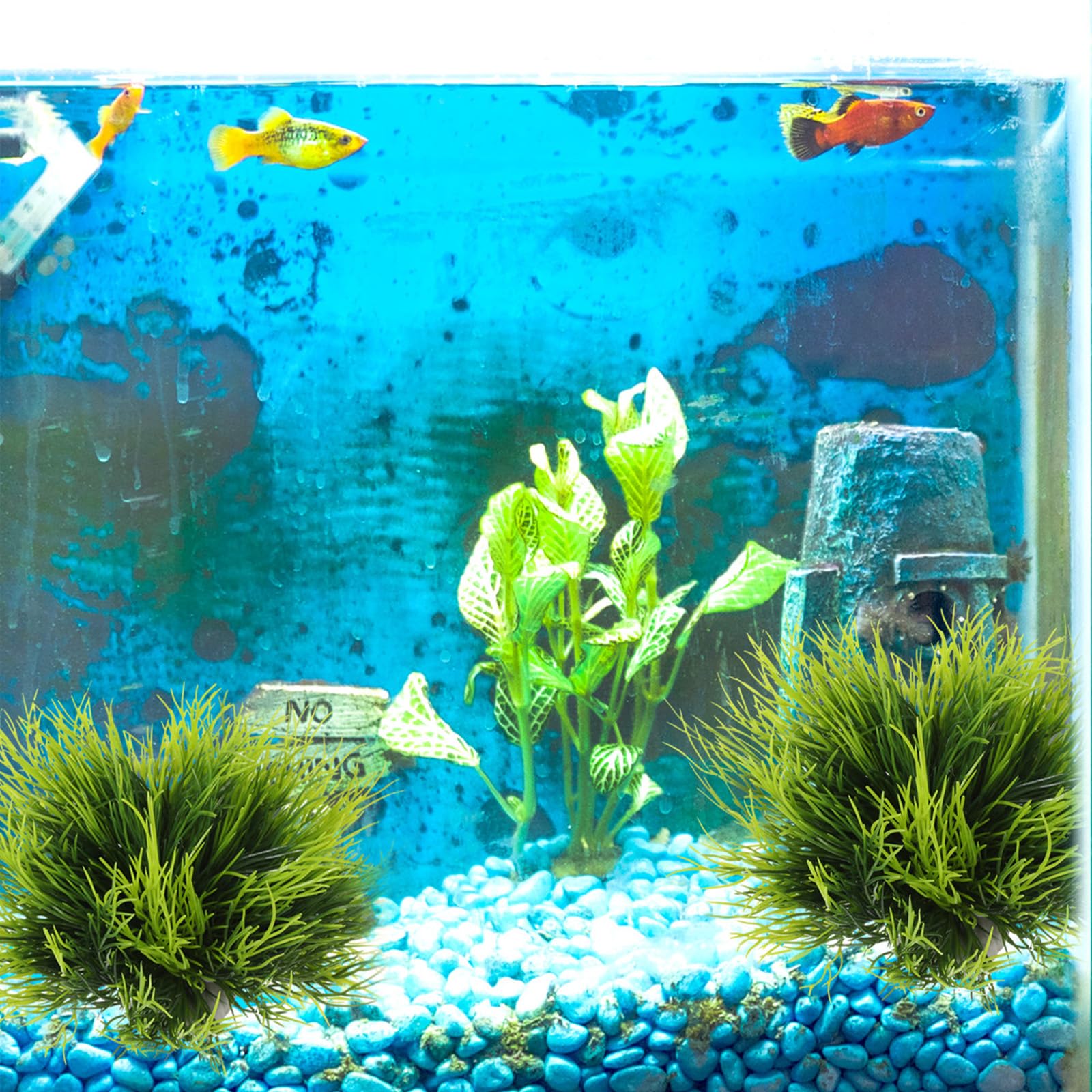 3 Pack Aquarium Plants Plastic Realistic Fish Tank Plants with Weighted Base Green Aquarium Decor for Betta Tanks Aquascaping Reptile Terrariums - image 4