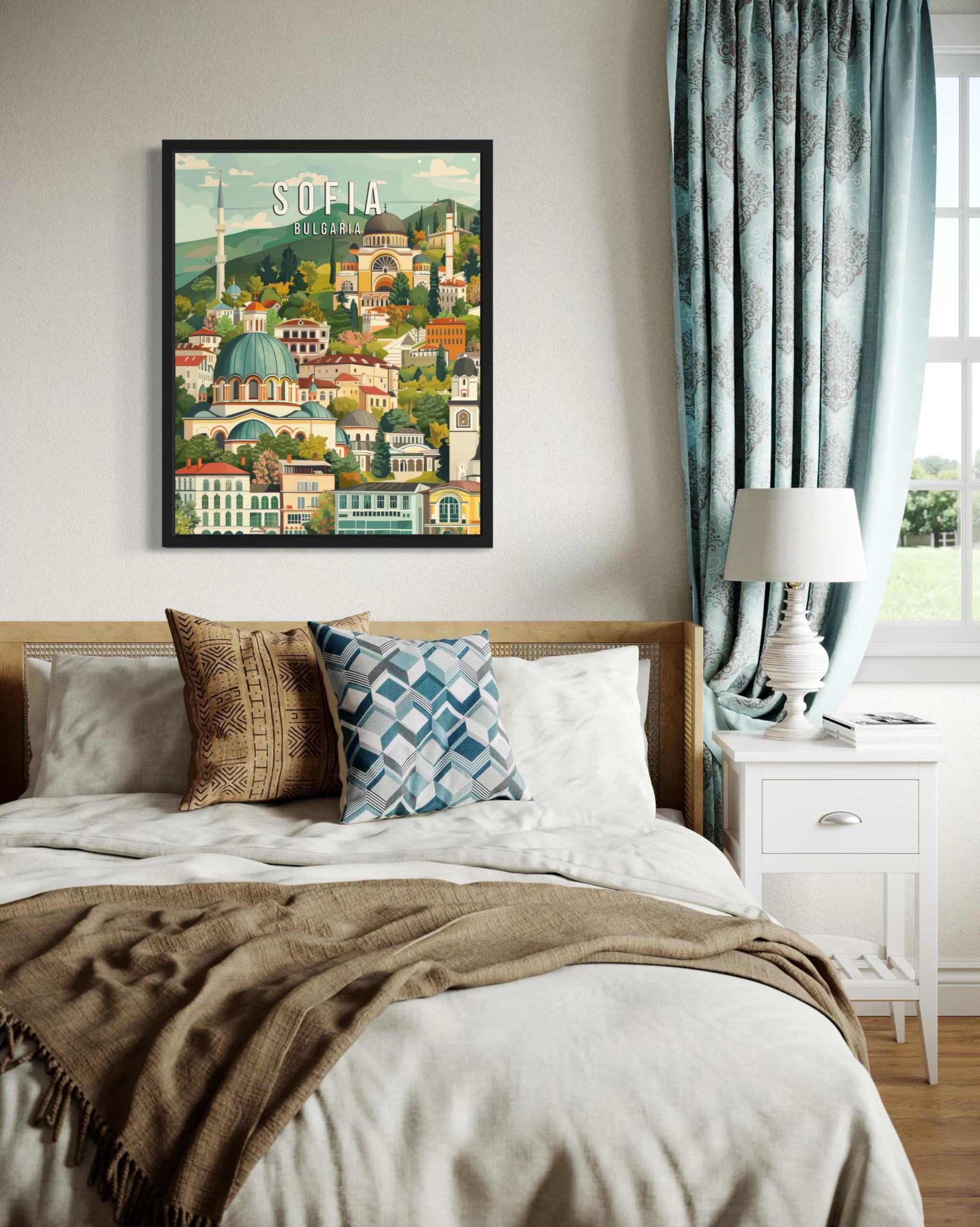 絵画 sofia Amazon.com: Sofia Bulgaria Black Framed Art Print Poster, Europe