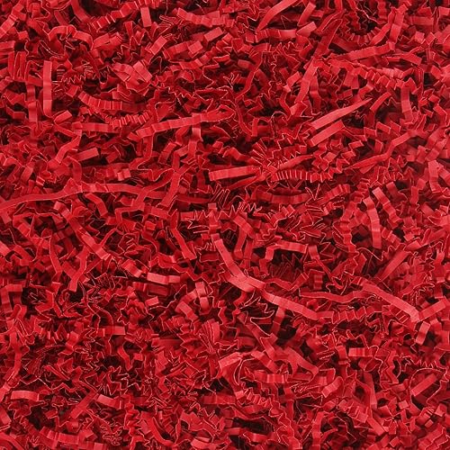 LOMIMOS Triturador de confeti de papel de rafia rojo de Navidad de 8.8 onzas, para envolver regalos, manualidades, embalaje, decoración de fiesta