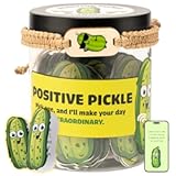 60 Positive Pickle Cards Jar, Affirmation Cards For Women, Teens, Stocking Stuffers, Christmas Gifts For Women Mom, Gifts For Women, Teacher Gifts, White Elephant Gifts, Teen Girl Gifts Trendy Stuff