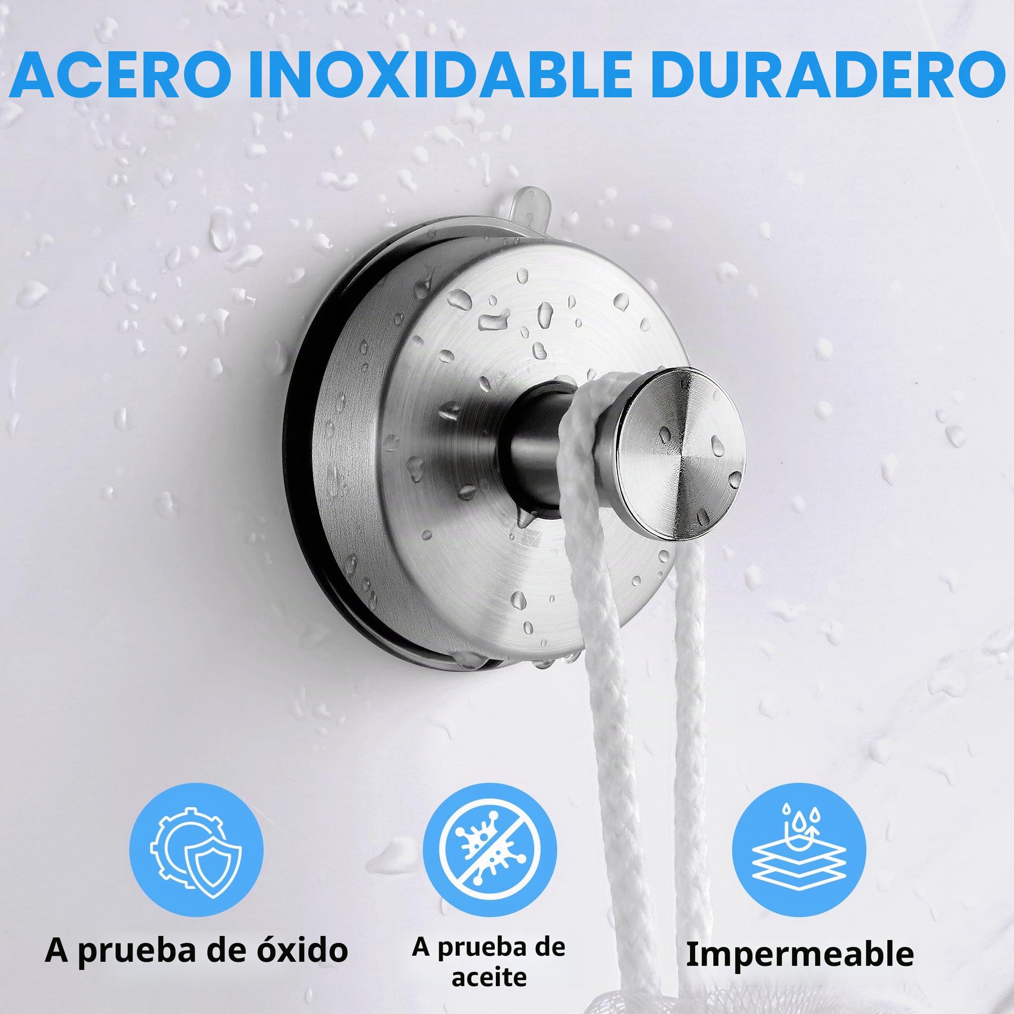 JOMOLA Gancho Ventosa de Vacío Colgador Ventosa Ultra Fuerte Toallero de Gancho para Baño Cocina Sin Agujeros Ganchos Ventosa para Pared Colgador Gancho de Succión Acabado Cepillado Plata 4 Piezas
