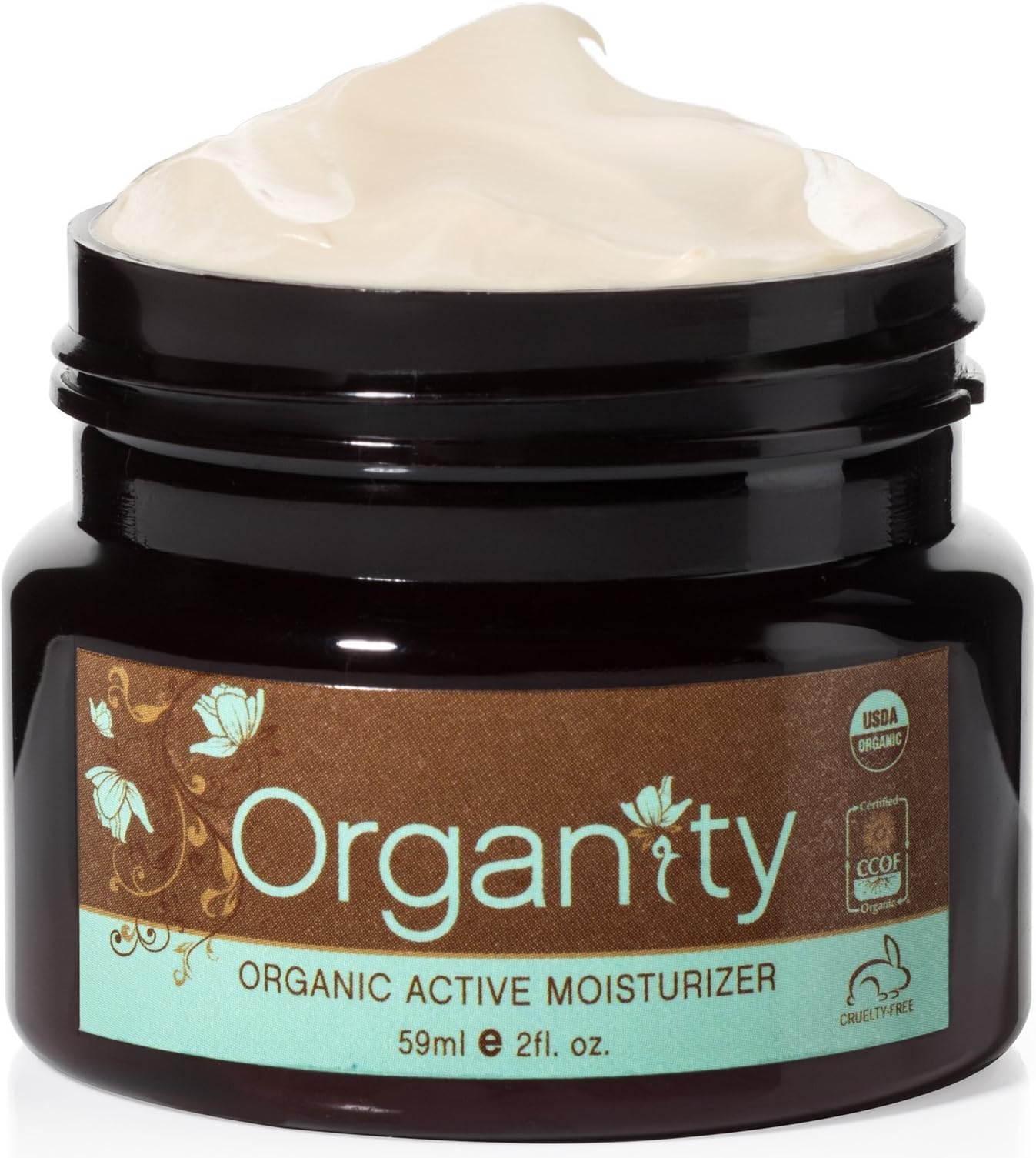 Luxurious USDA Organic Face Moisturizer - 100% All Natural Skin Care by Organity® - Best Anti Aging & Anti Wrinkle Facial Cream - For Normal, Sensitive, Dry & Oily Skin - Paraben Free - 2oz Jar