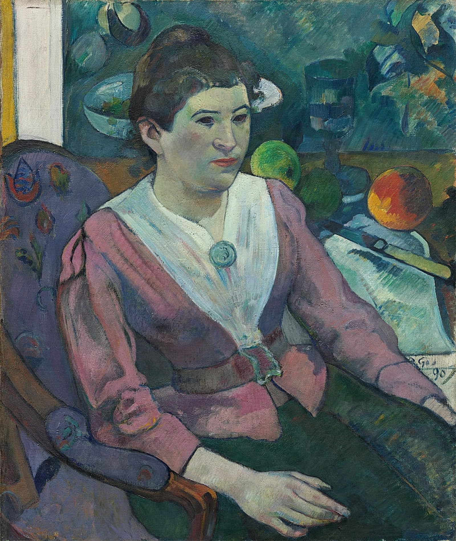 ARTXLXXBN Famous Print Painting Colorful Art Print Woman in Front of a Still Life by Paul Gauguin Canvas Art Decorations for Home Decor 60x90cm