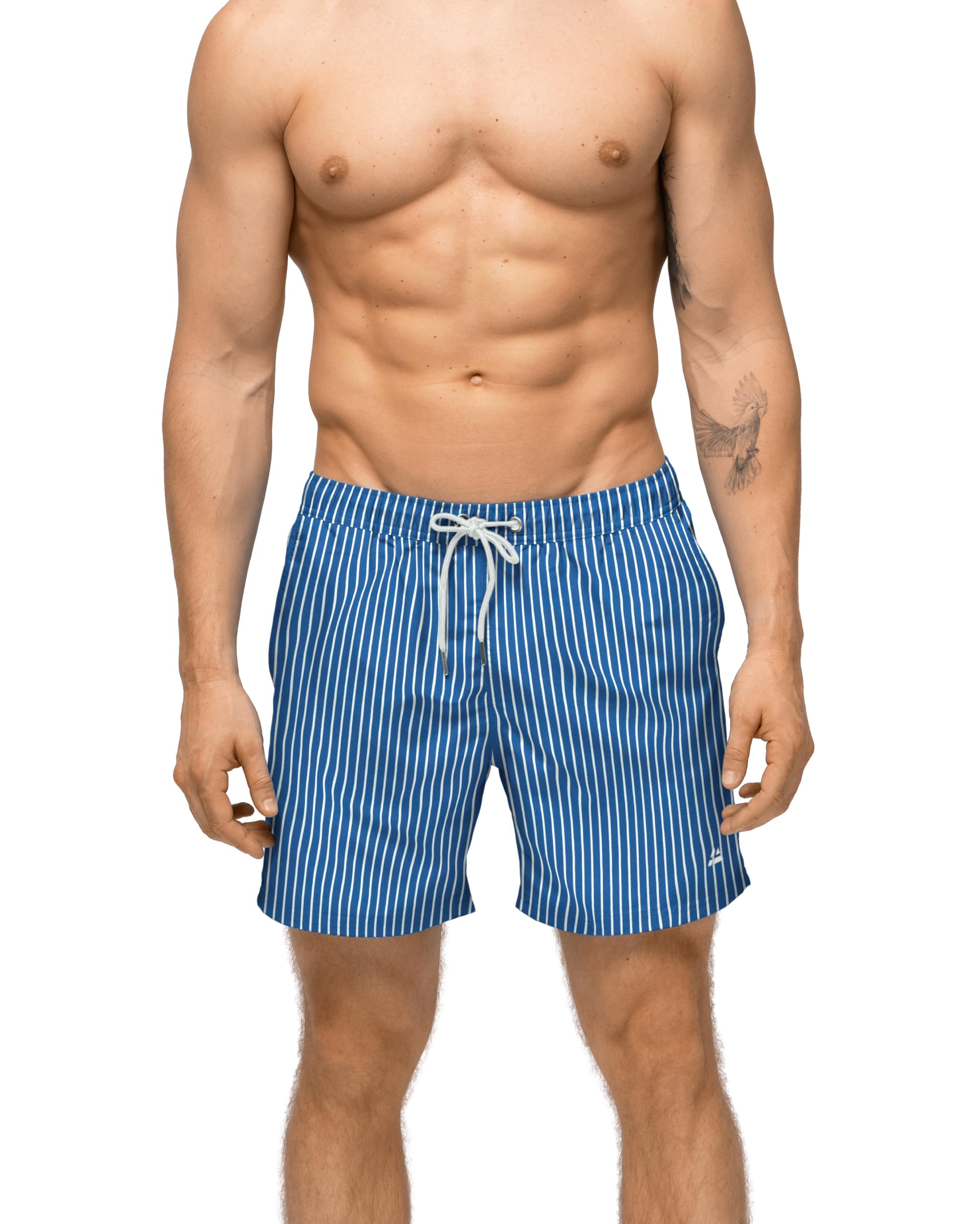 DANISH ENDURANCE Badehose Herren mit Mesh-Futter, Badeshorts mit Tunnelzug & Taschen, Leicht, Schnelltrocknend, 100% recycelte Materialien