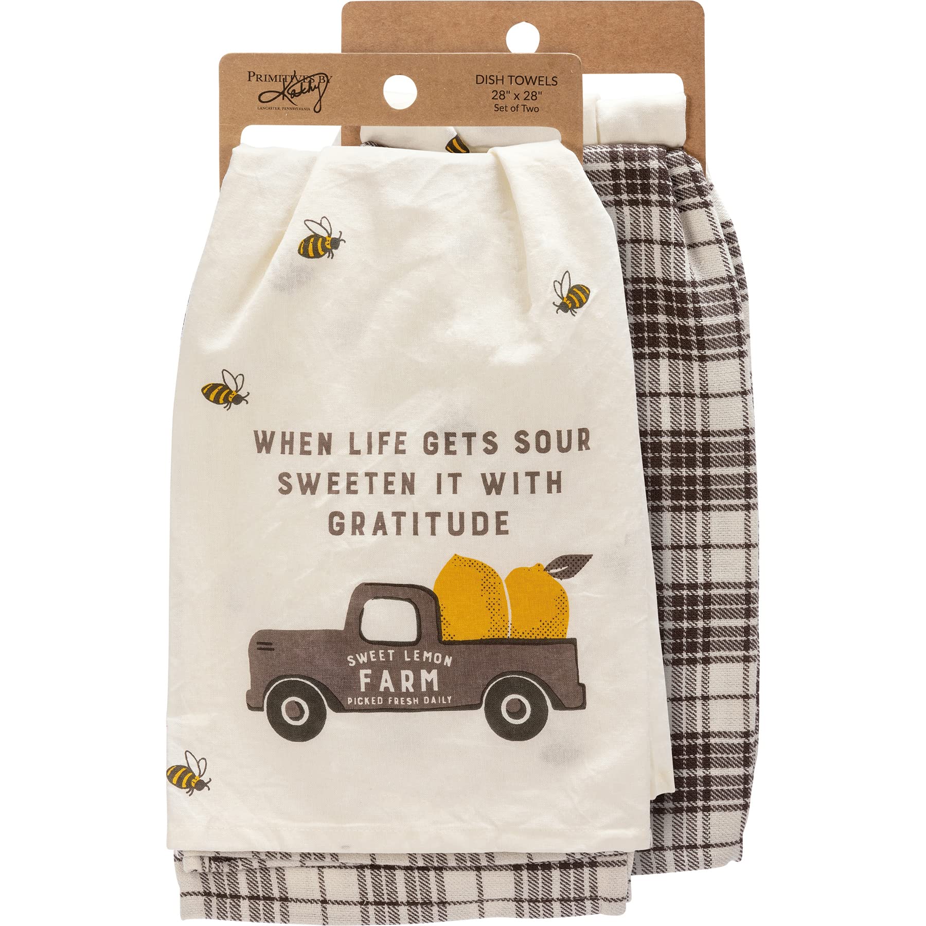 Paños de cocina Primitives by Kathy 111580 Sweet Lemon Farm de 28 pulgadas para menaje del hogar