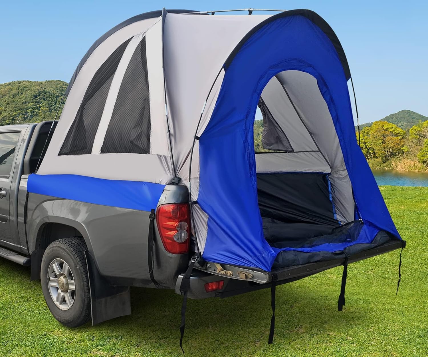 Hasika Truck Bed Tent for Camping 5-6.5 Foot with Floor Waterproof Double Layer Full Size Truck Short/Regular Bed