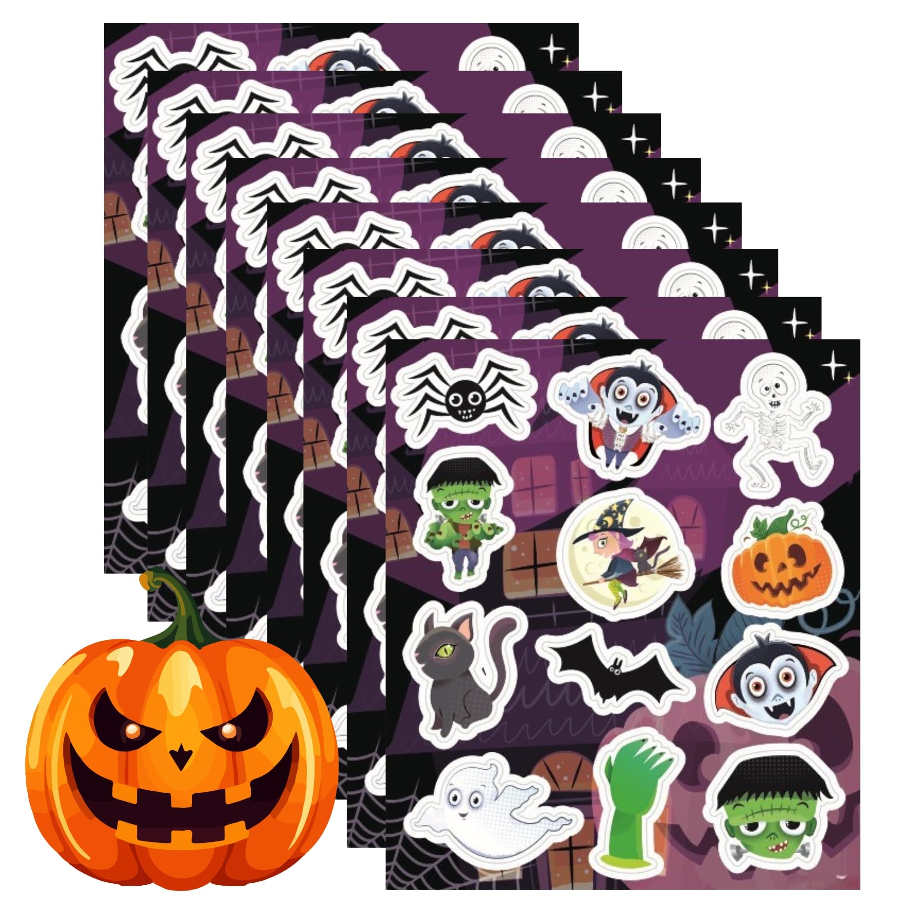 432 Pcs Halloween Decorations Stickers 36x Sheets Trick or Treat Party Bag Fillers Window Stickers