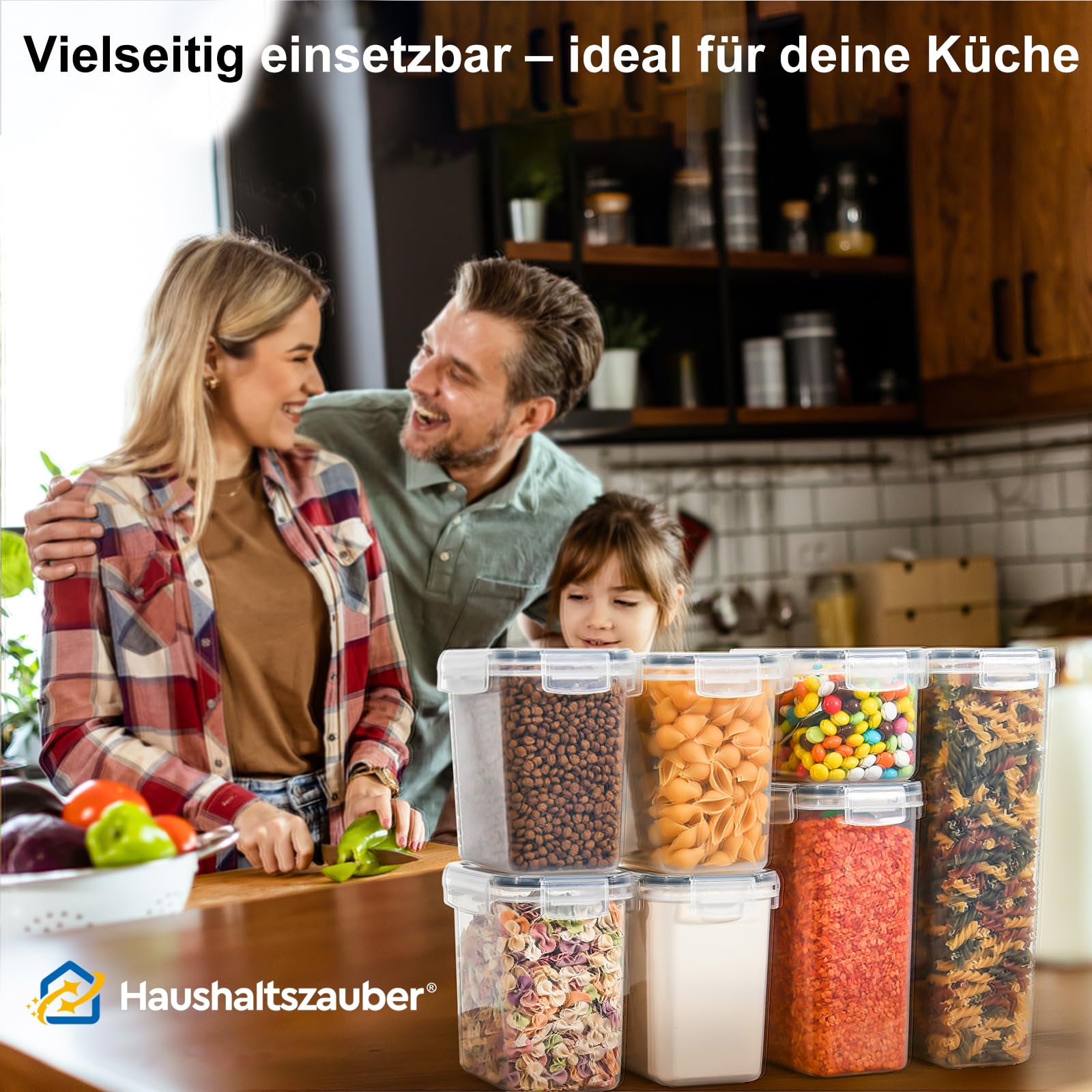 Haushaltszauber Set di barattoli XXL 2026 – 42 pezzi | Contenitori ermetici e contenitori | senza BPA, impilabili e trasparenti | Conservazione alimentare cucina, frigorifero e congelatore