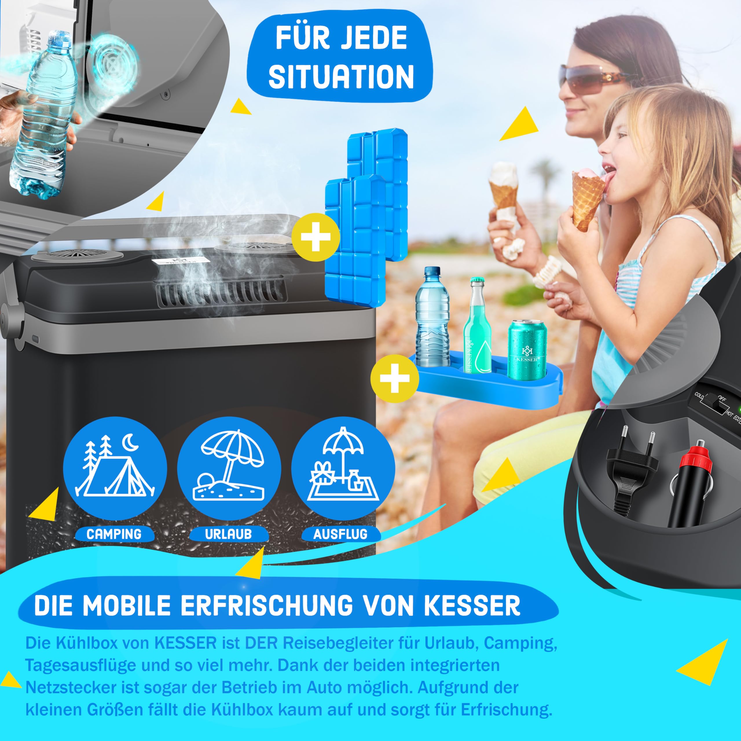 KESSER Glacière 32 L 12 V 230 V Mini-réfrigérateur thermoélectrique