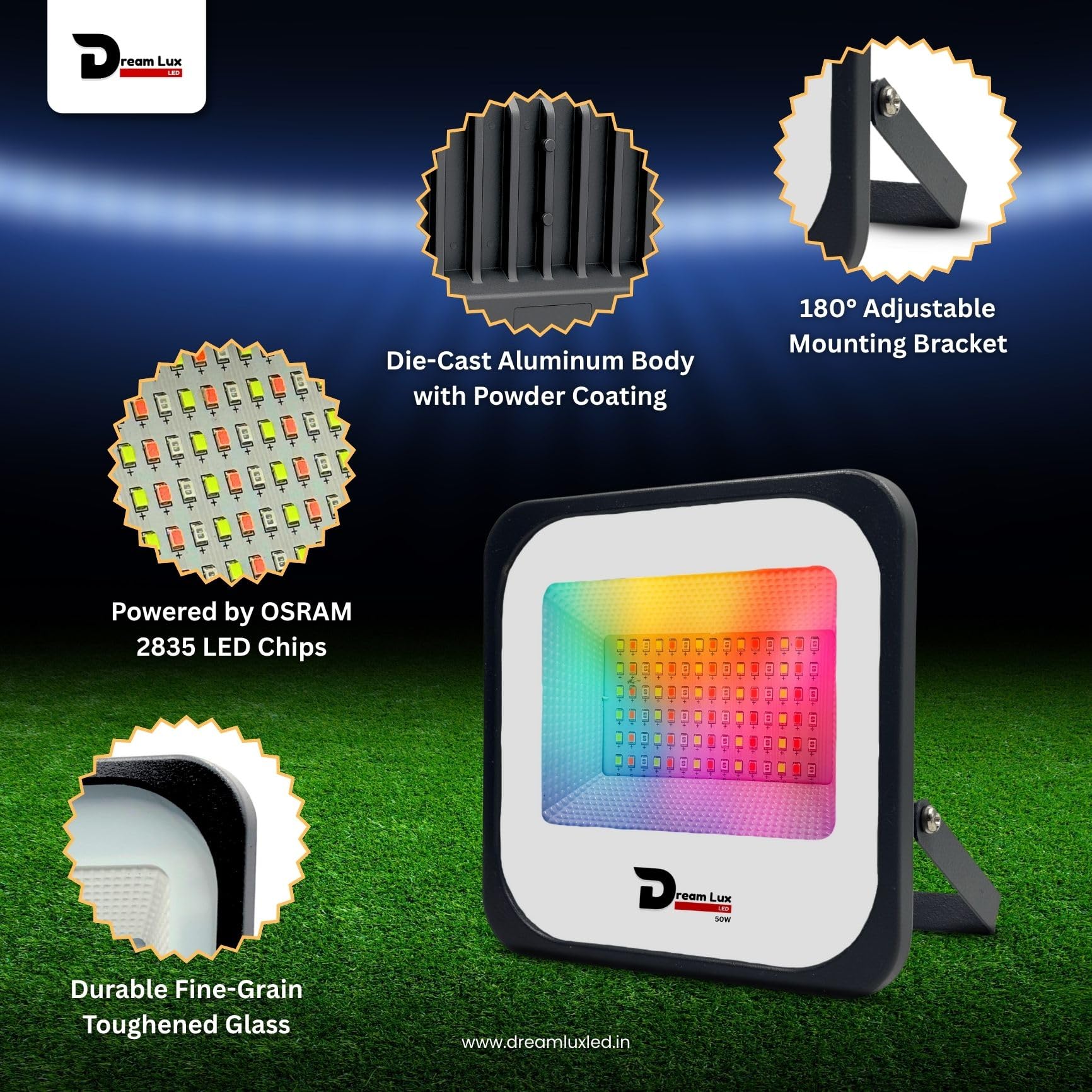 Dreamlux RGB Flood Light - Waterproof & Energy Efficient -7