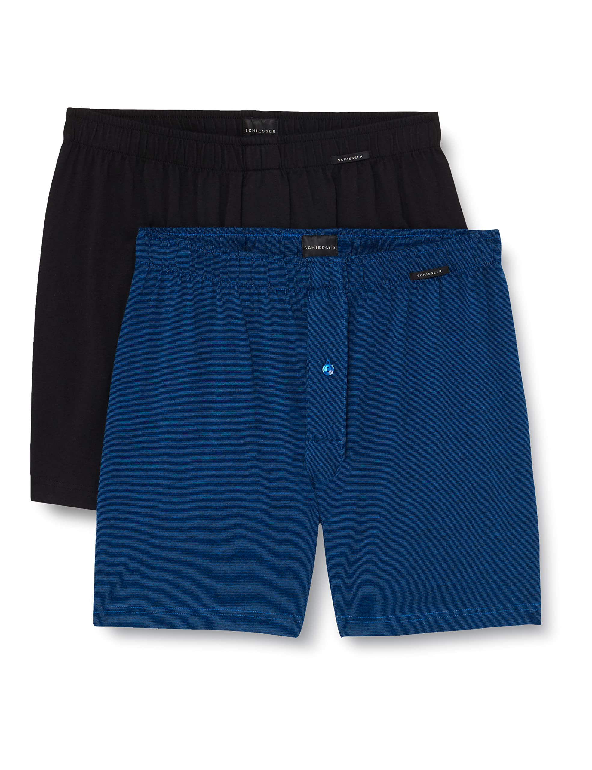 SchiesserMen's 2 Pack Boxer Shorts Cotton Jersey Soft Jersey Boxer Shorts