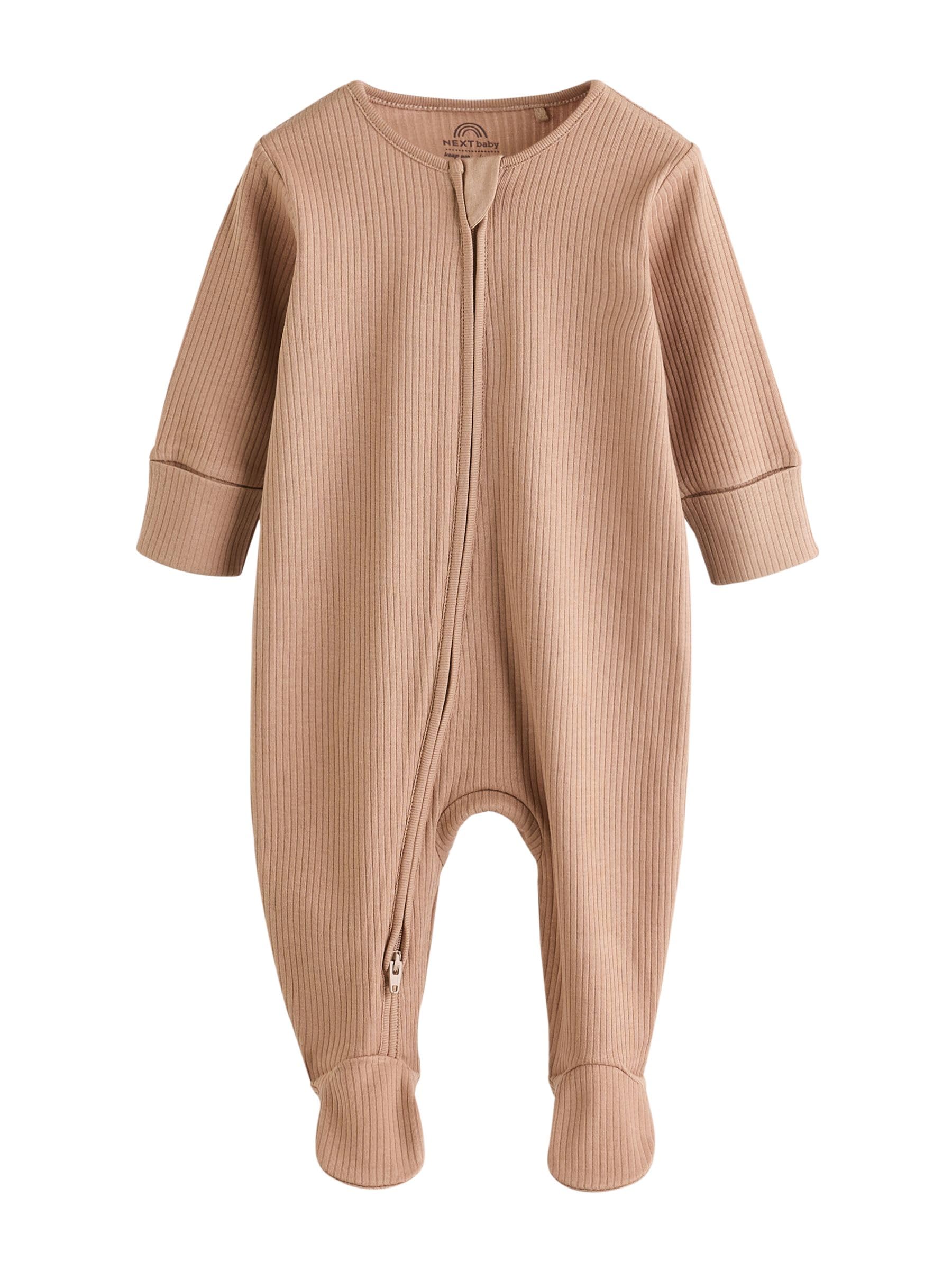 NEXT Noworodki unisex Zestaw 3 par śpioszków niemowlęcych z dwukierunkowym suwakiem