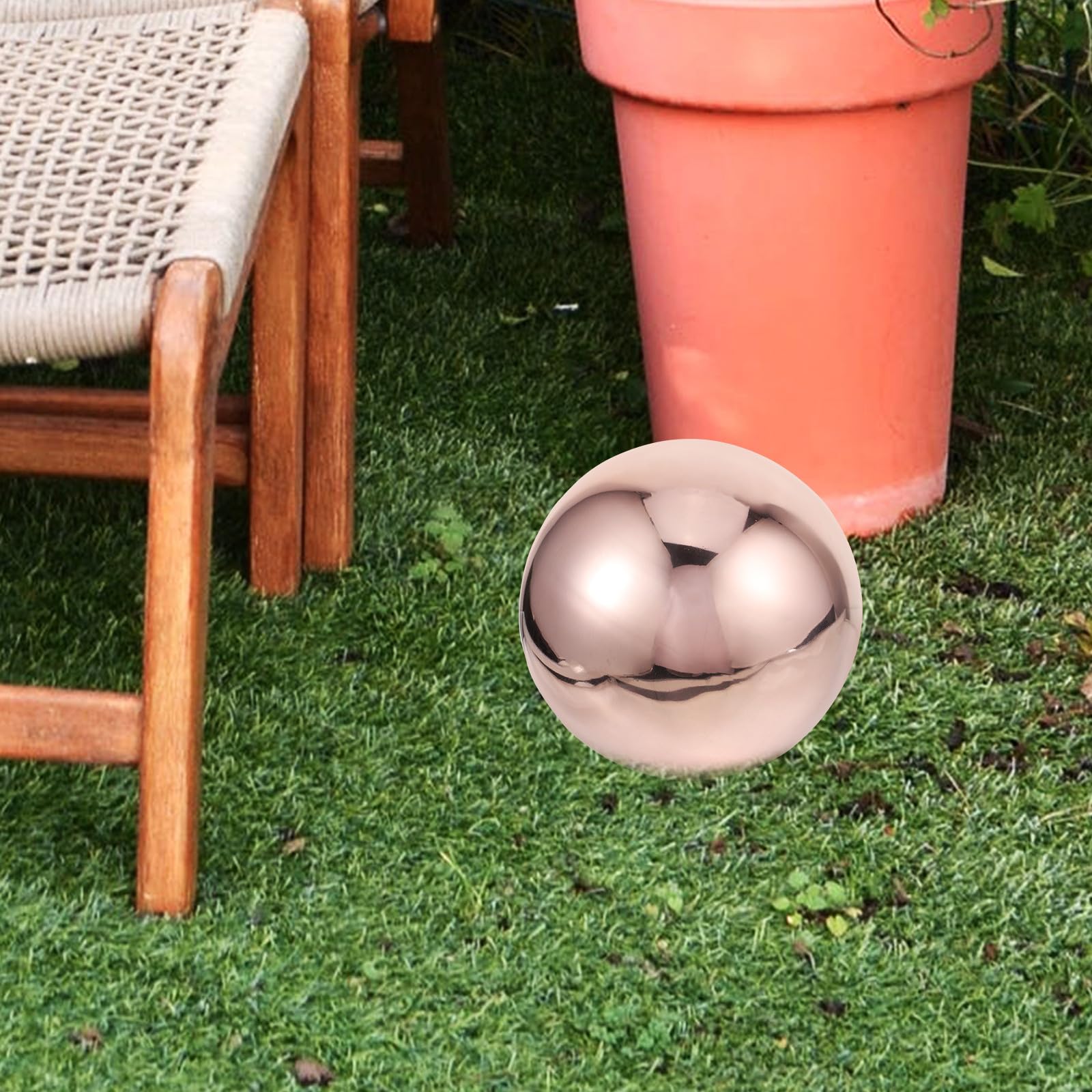 SOLUSTRE Sfera Riflettente in Acciaio Inossidabile Lucida e Resistente per Esterni, Palla Decorativa da Giardino Finitura Lucida e Design Elegante per Cortile