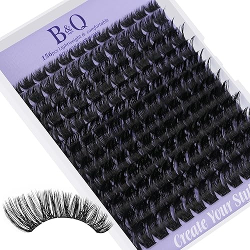 Miniatura 13 de Extensiones de pestañas Racimo B02 D de 0.630 in, 72 racimos de pestañas B&Qaugen Mega, pestañas individuales en racimo de volumen para bricolaje en