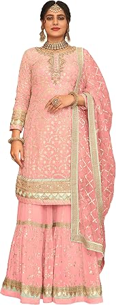 indian party/wedding night heavy sharara style ready to wear salwar kameez suit for women 2558