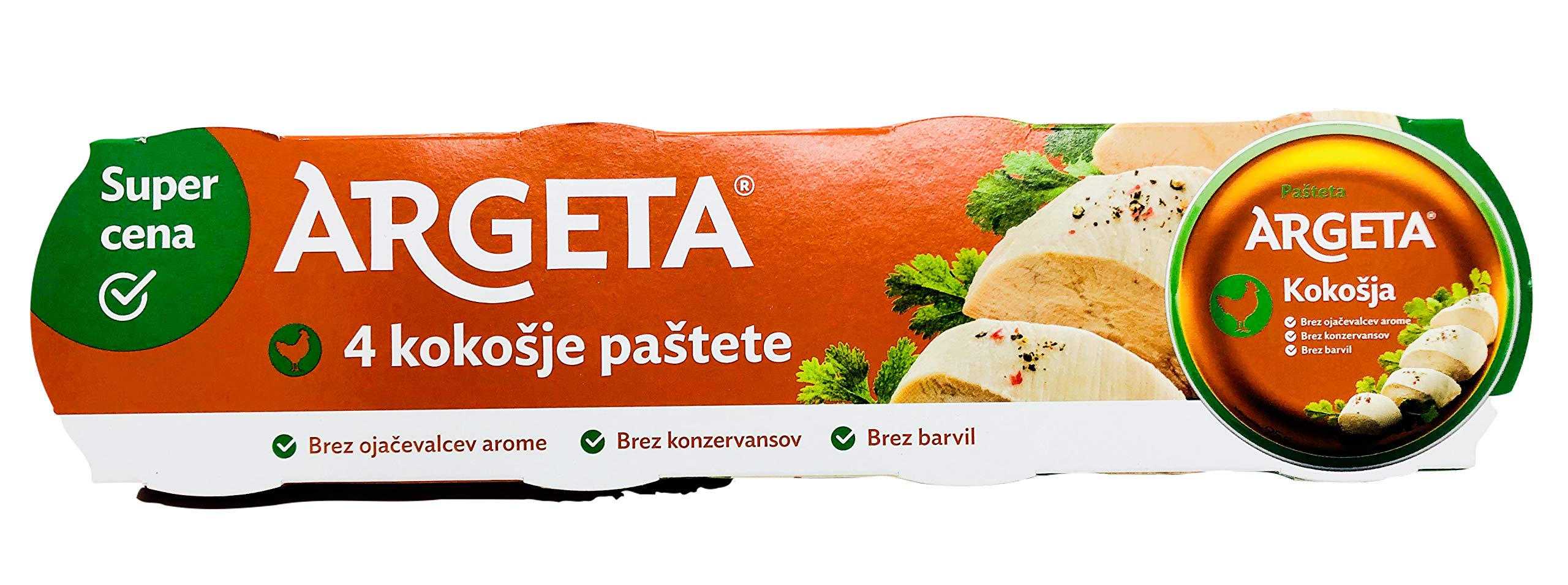 Argeta Patè Sans conservateurs en bocal (Coffret Cadeau Poulet 12 Boîtes 95 gr, 95 Grammes)