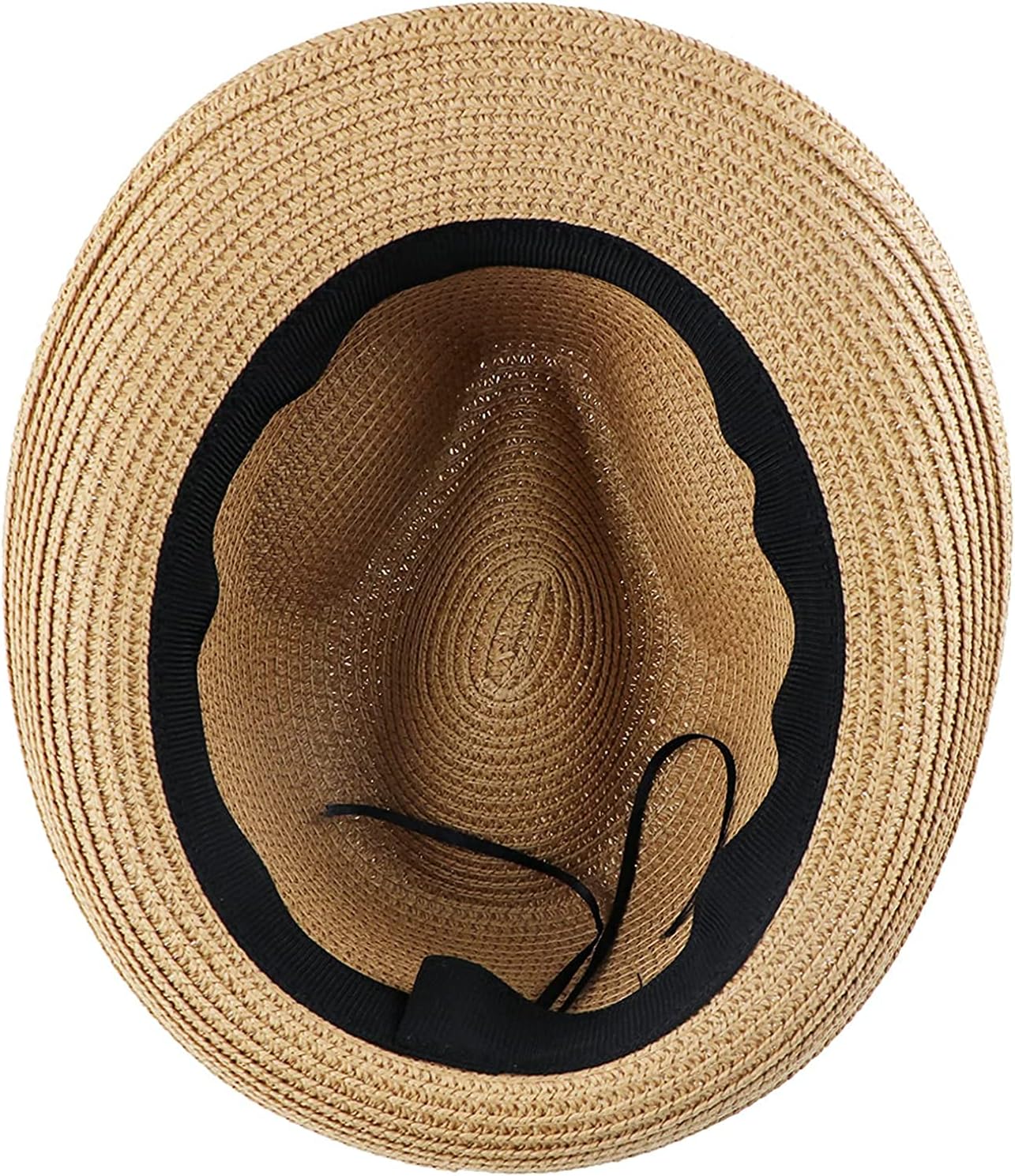 Kids Fedora Straw Sun Beach Fedora Hat Floppy Short Brim for Boys Girls(20.5" for 2-5T; 21.26" for 5-8T) - Image 8