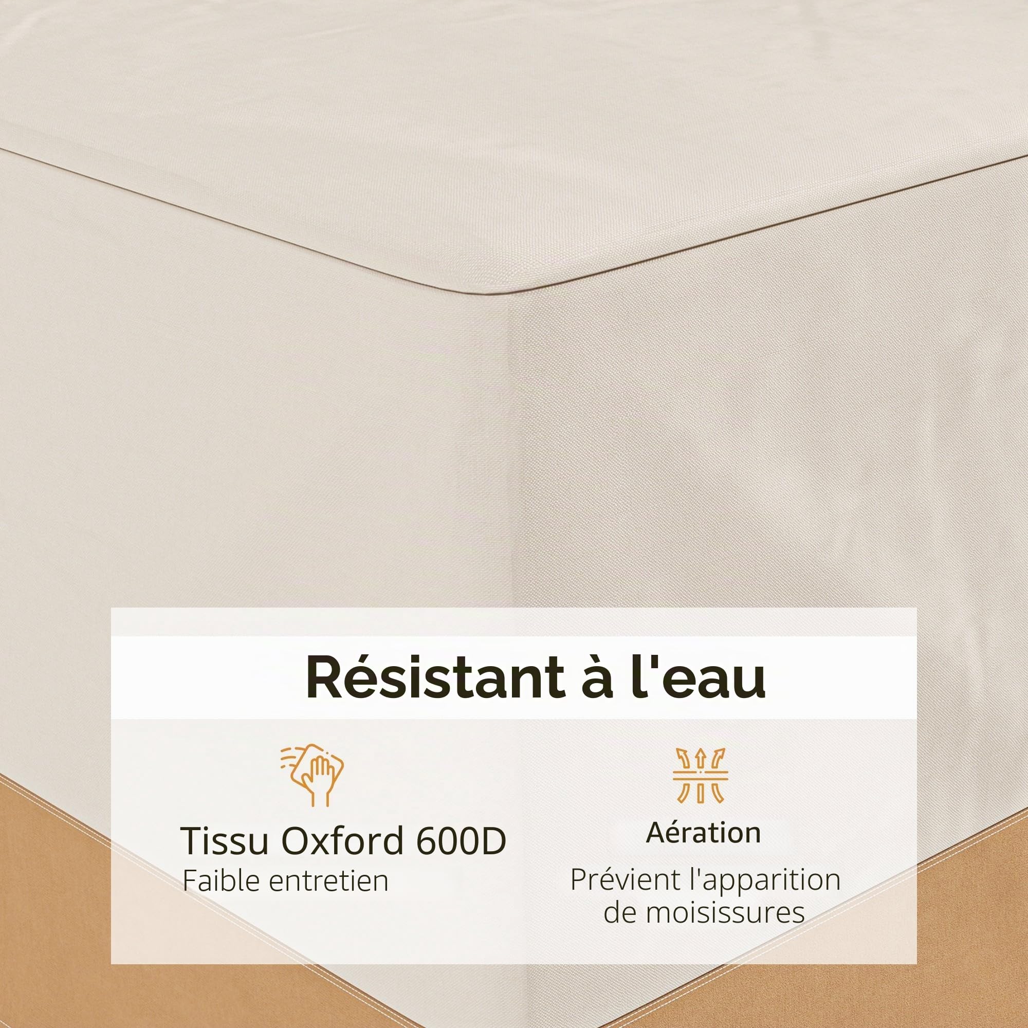 Outsunny Housses de Jardin Imperméables 275 x 208 x 78 cm 600D Beige