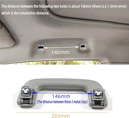 Miniatura 2 de Tirador de techo automático Agarradera gris con gancho LH  RH universal para Toyota para Corolla para Rav4 Yaris Vios OEM 74610-52020 (pasamanos