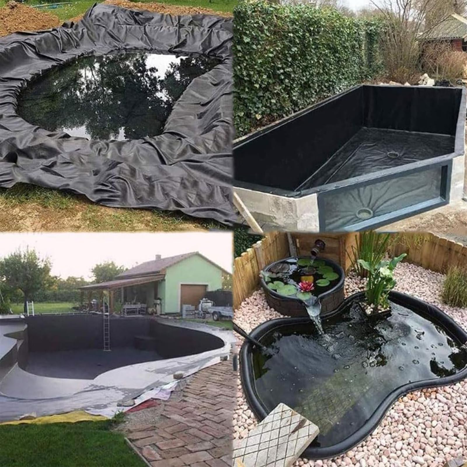 Telo Laghetto, HDPE Fodera Laghetto Flessibile Rivestimento per Laghetto