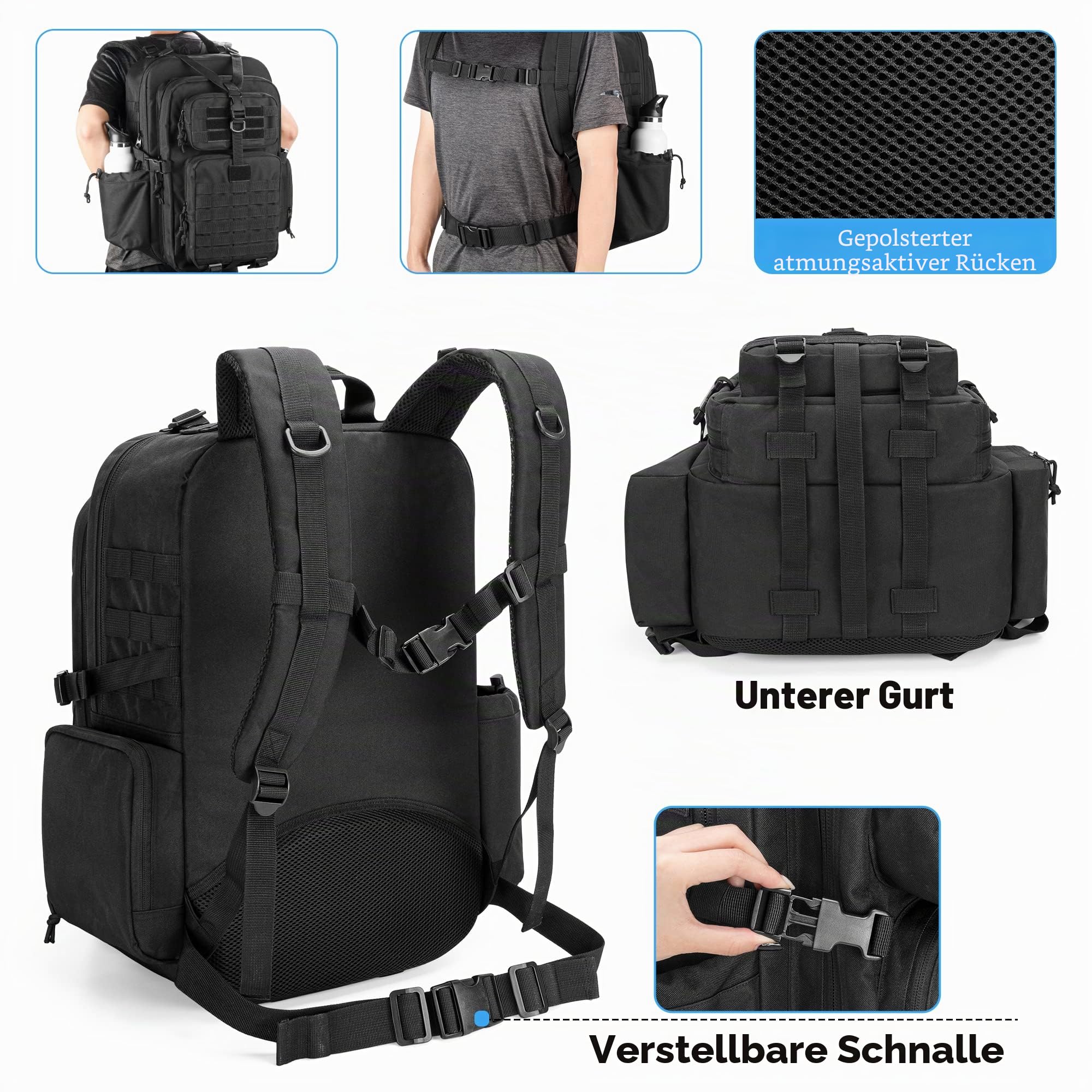 Damero Taktischer Medizinischer Rucksack mit Y Riemen Schnalle, Outdoor Taktischer Bundeswehr Rucksäcke Assault Survival Tactical Backpack