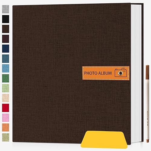 LOVEER Álbum de fotos autoadhesivo para fotos de 4 x 6, 5 x 7, 8 x 10, cubierta de lino con 60 páginas, libro de fotos de bricolaje, regalos de disponible en Yaxa Venezuela