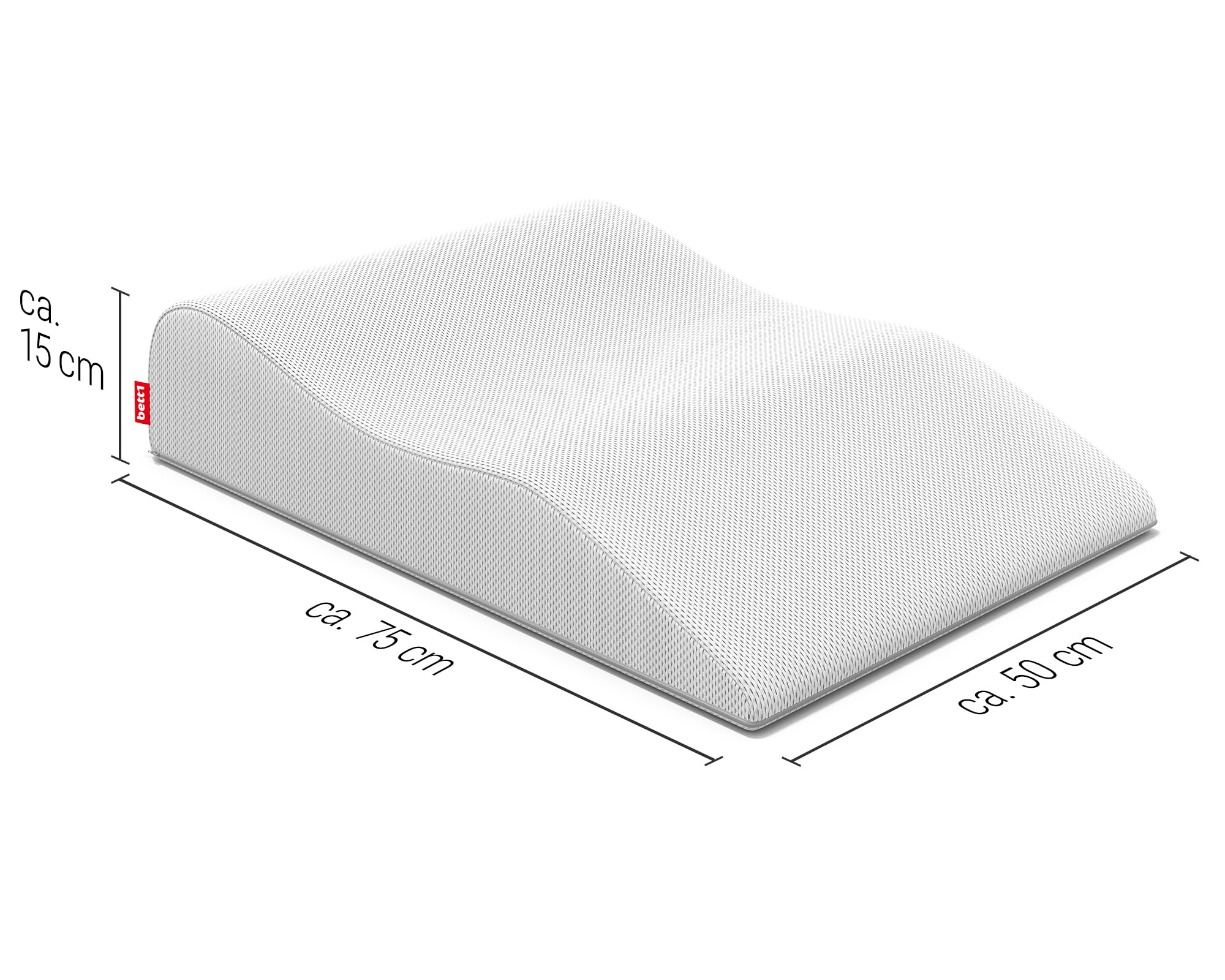 bett1 Bodyguard Venenkissen | Zum Hochlegen schwerer Beine, ergonomisch geformt, spürbare Entlastung für Waden und Oberschenkel, Bezug waschbar bei 60 °C