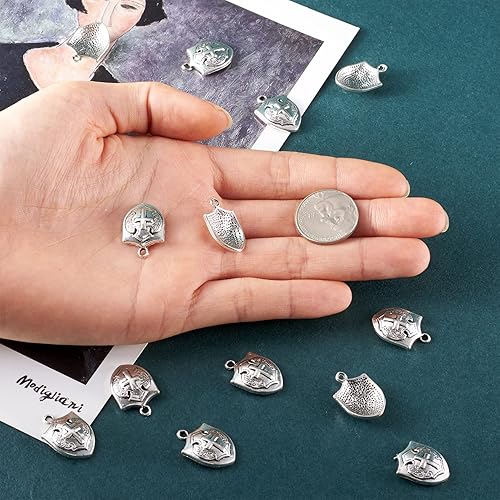 Miniatura 6 de Craftdady Dijes pequeños de cruz estilo tibetano de plata antigua, cruzas de fe, colgantes de cruz de crucifijo, dijes colgantes de metal para