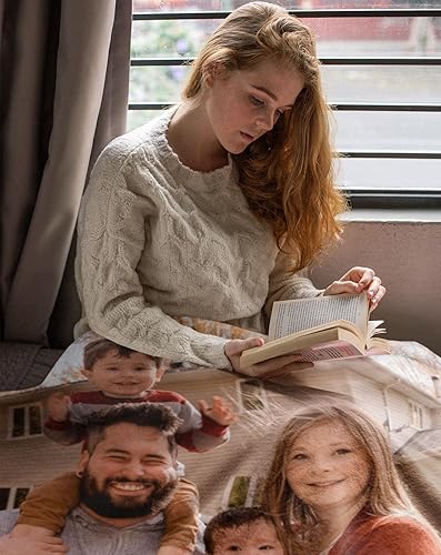 Miniatura 10 de Buaodam Manta personalizada con foto y texto, manta personalizada de collage de imágenes y texto, manta de fotos suave regalo para Navidad, papá,