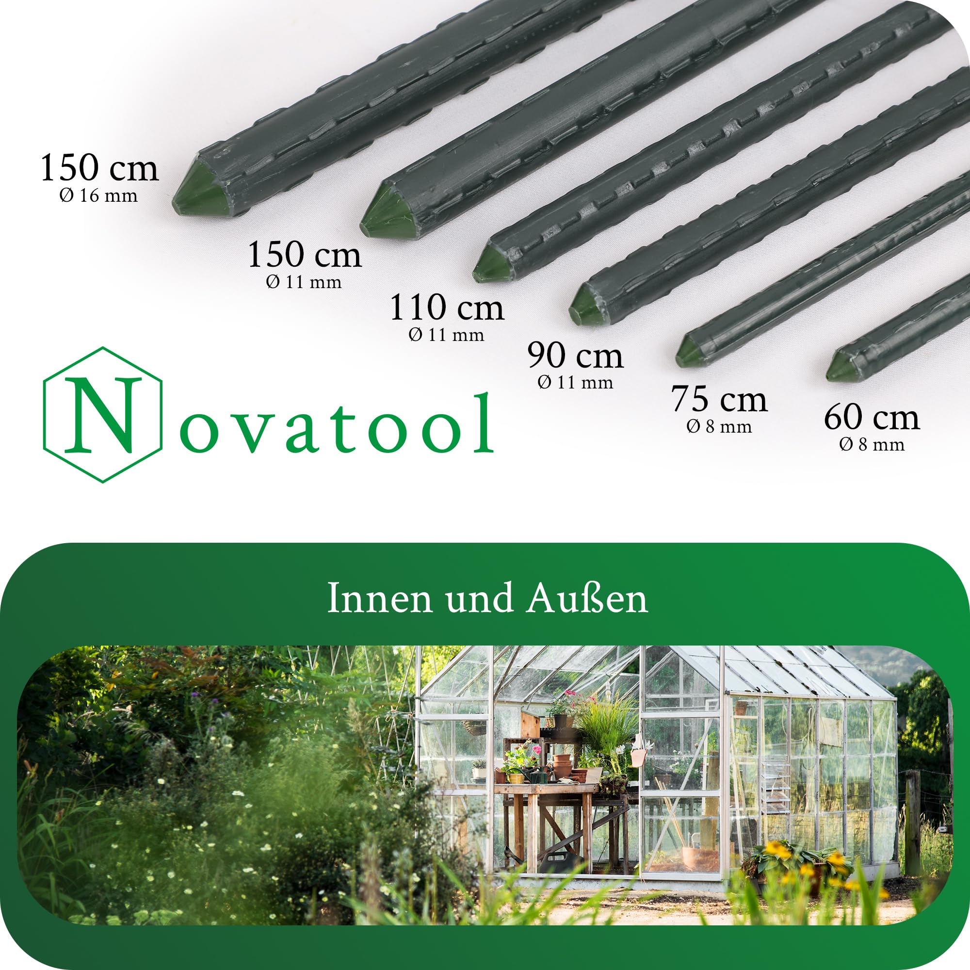 Tomatenstaven, 150 cm, tomatenspiraalstaaf, set van 10, tomatenstok, staal, klimhulp, plantenstok, spiraalstaaf