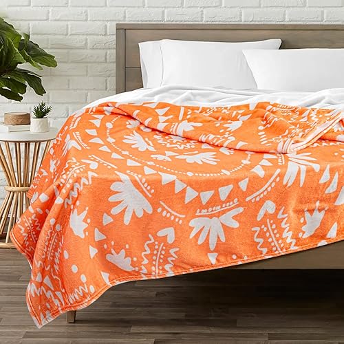Miniatura 3 de Manta de forro polar para sofá, suave, acogedora y ligera, para adultos y bebés, 50 x 60 pulgadas, manta decorativa bohemia para sofá, silla, sala