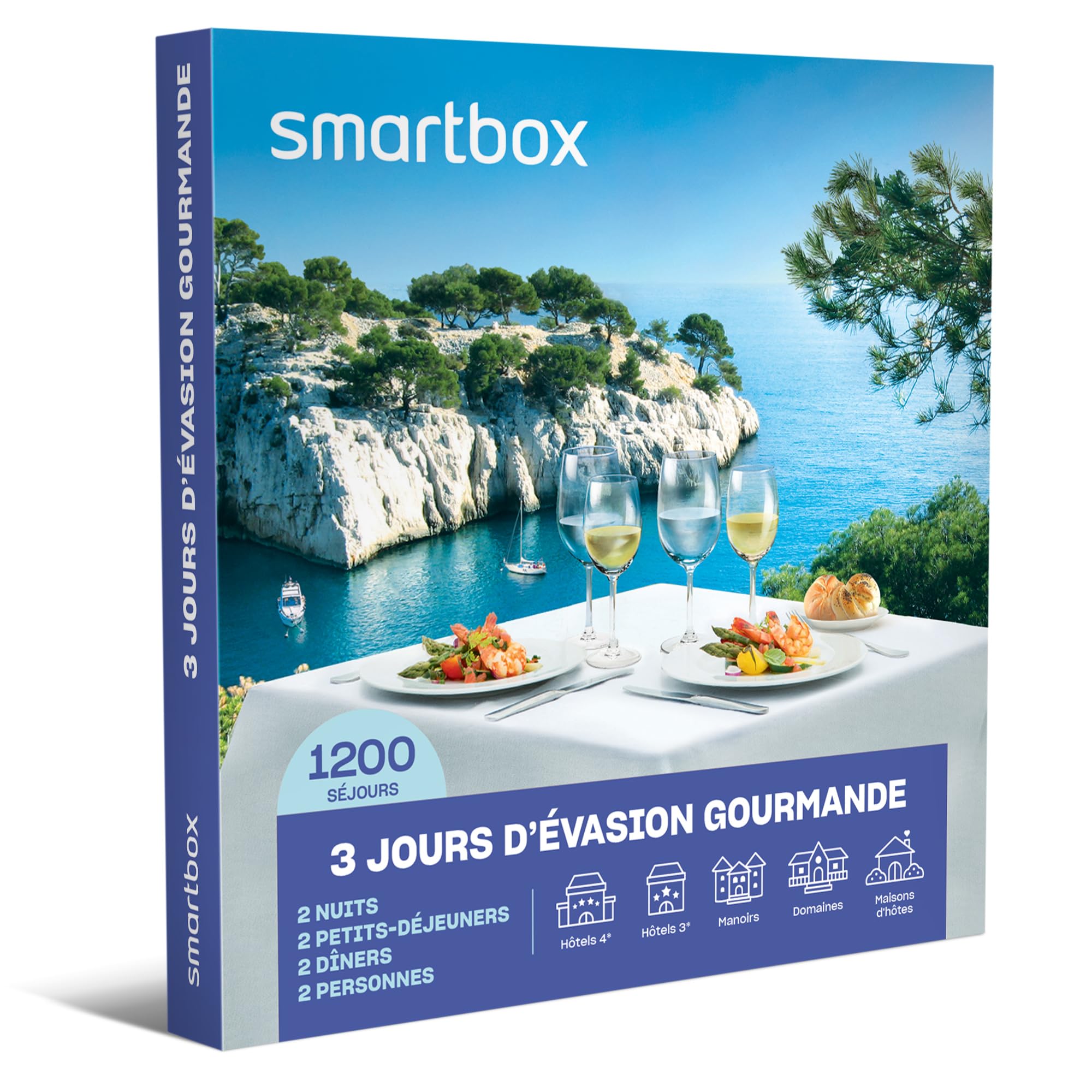 Smartbox - Coffret cadeau Évasion gourmande en duo de 2 ou 3 jours à la découverte de nos terroirs - Idée cadeau découverte