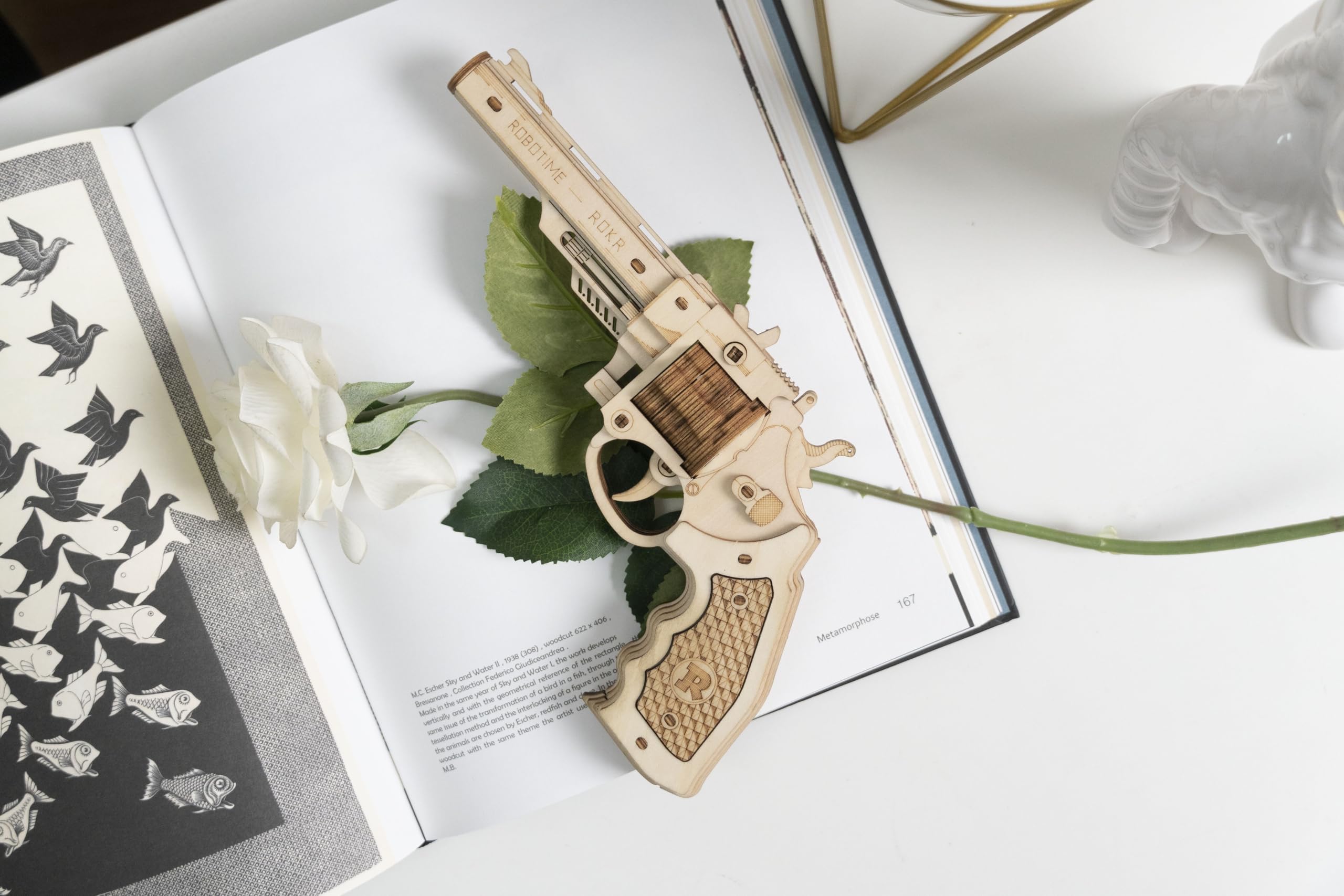 Amazon.com: ROBOTIME 3D Wooden Puzzle Rubber Band Gun Model Toy