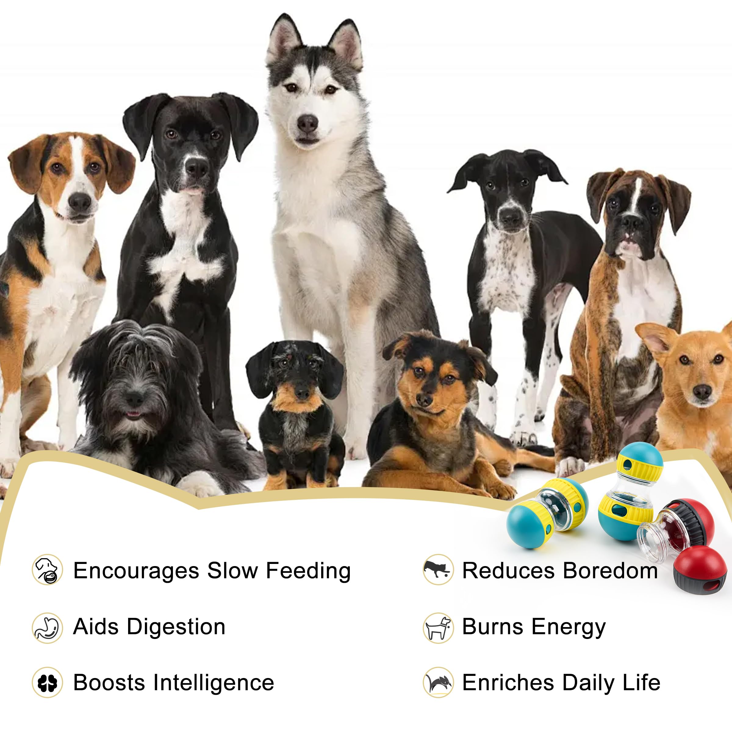 Hundepuzzles, 3 Pack Puzzle-Spielzeug für Hunde zur kognitiven Bereicherung und geistigen Stimulation, Trainingsspielzeug mit sicheren Materialien und verstellbaren Öffnungen, fördert die