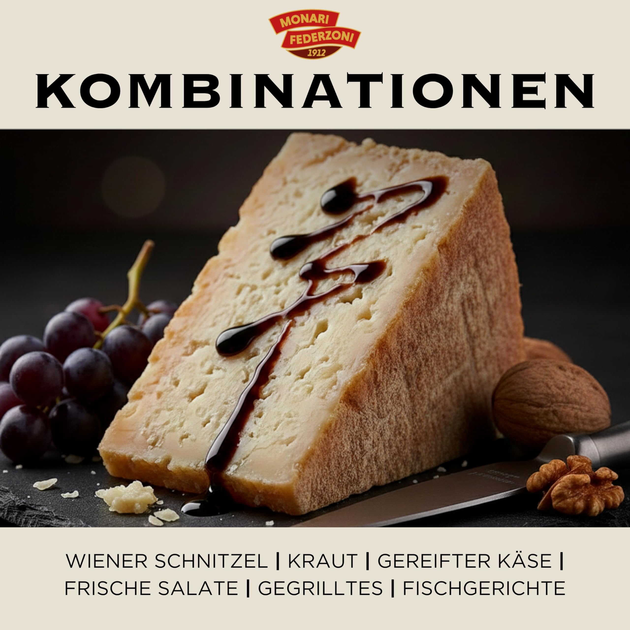 Monari Federzoni Balsamico Essig aus Modena DOP, 12 Jahre alt, traditionelles Produkt nur mit gekochtem Traubenmost – inklusive praktischem Spender – Schachtel mit 100 ml