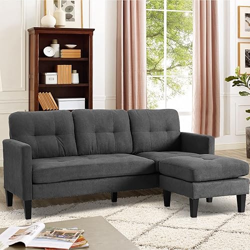 LEISU Convertible Sectional Sofa Couch, L-Shaped Couch Modern Sofa Set with Reversible Chaise for Small Living Room Apartment