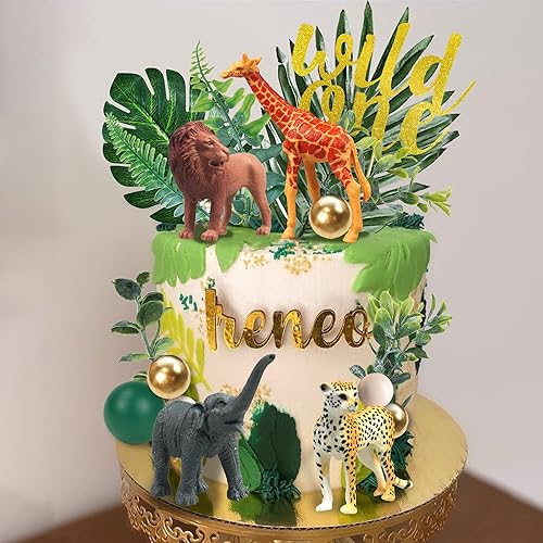 Miniatura 3 de 27 adornos para tartas de animales de la selva, animales salvajes, figuras de animales de safari, decoración de pasteles para baby shower, safari,