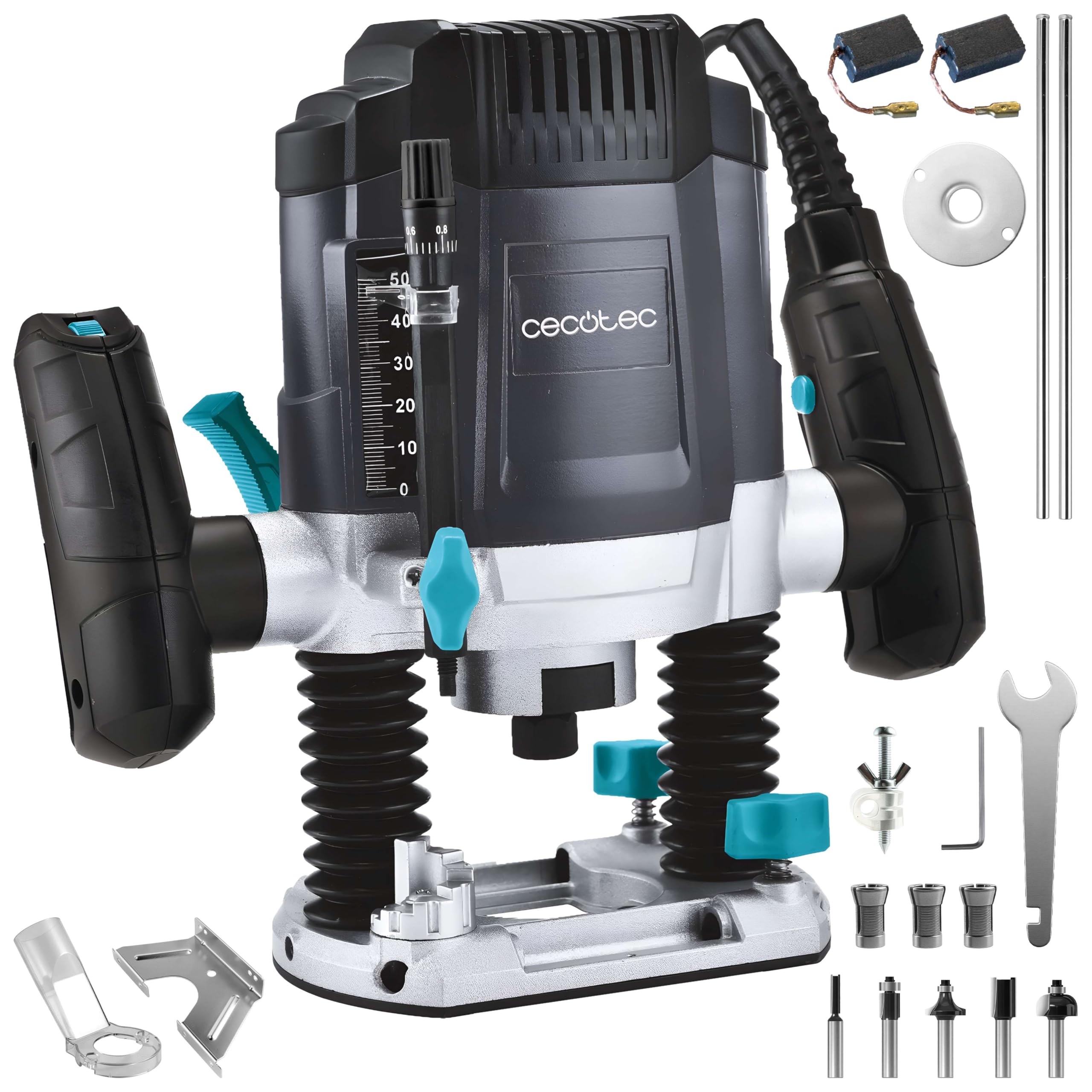 Cecotec Fresatrice Elettrica a Filo MultiShape 900 Inmersion. 1200W, Include 5 Frese, Per Frese Grandi e Piccole, Profondità Aggiustabile 55mm, Velocità Regolabile, Guida Parallela, Tagli Eccellenti