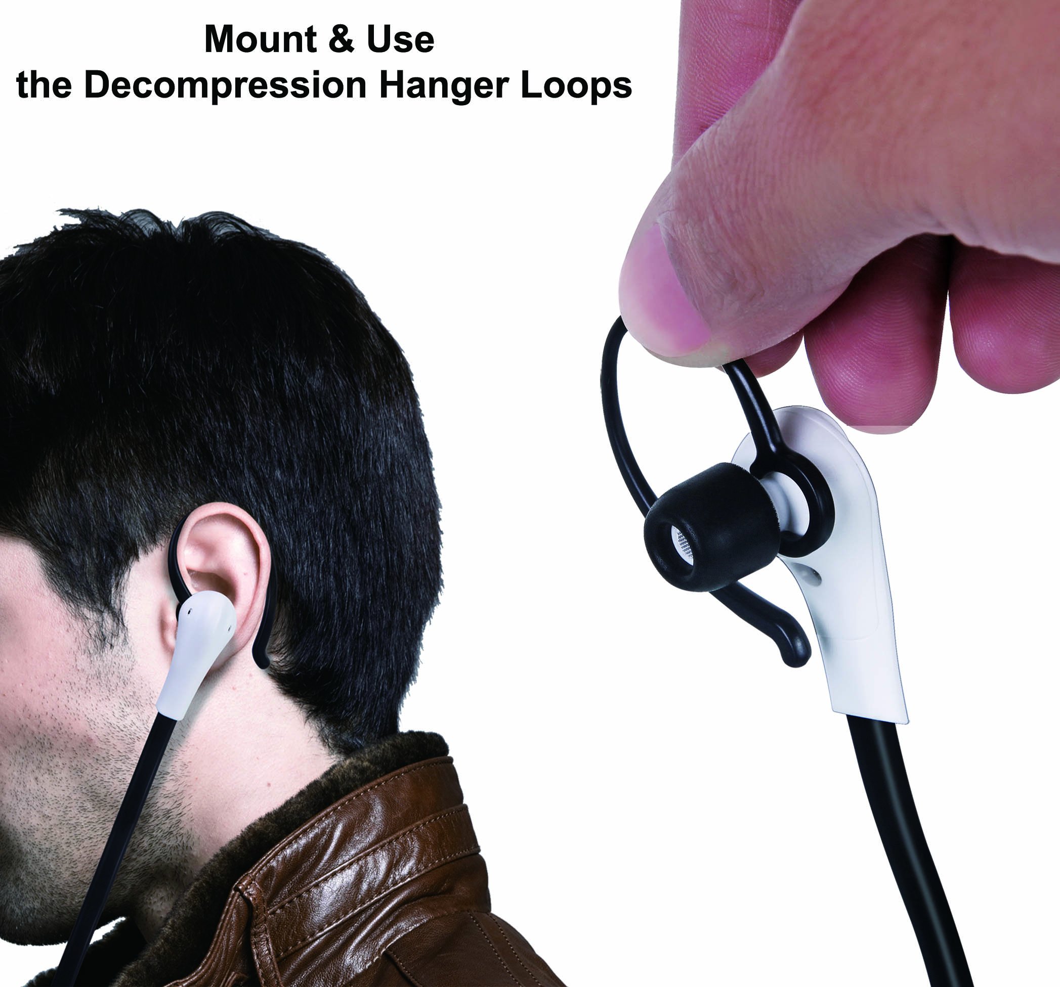 SIMOLIO Boucles de suspension de décompression pour casques d'écoute sous le menton, clip de remplacement pour casque de télévision sans fil pour les séries SM-823 et SM-824 - 5 paires, noir
