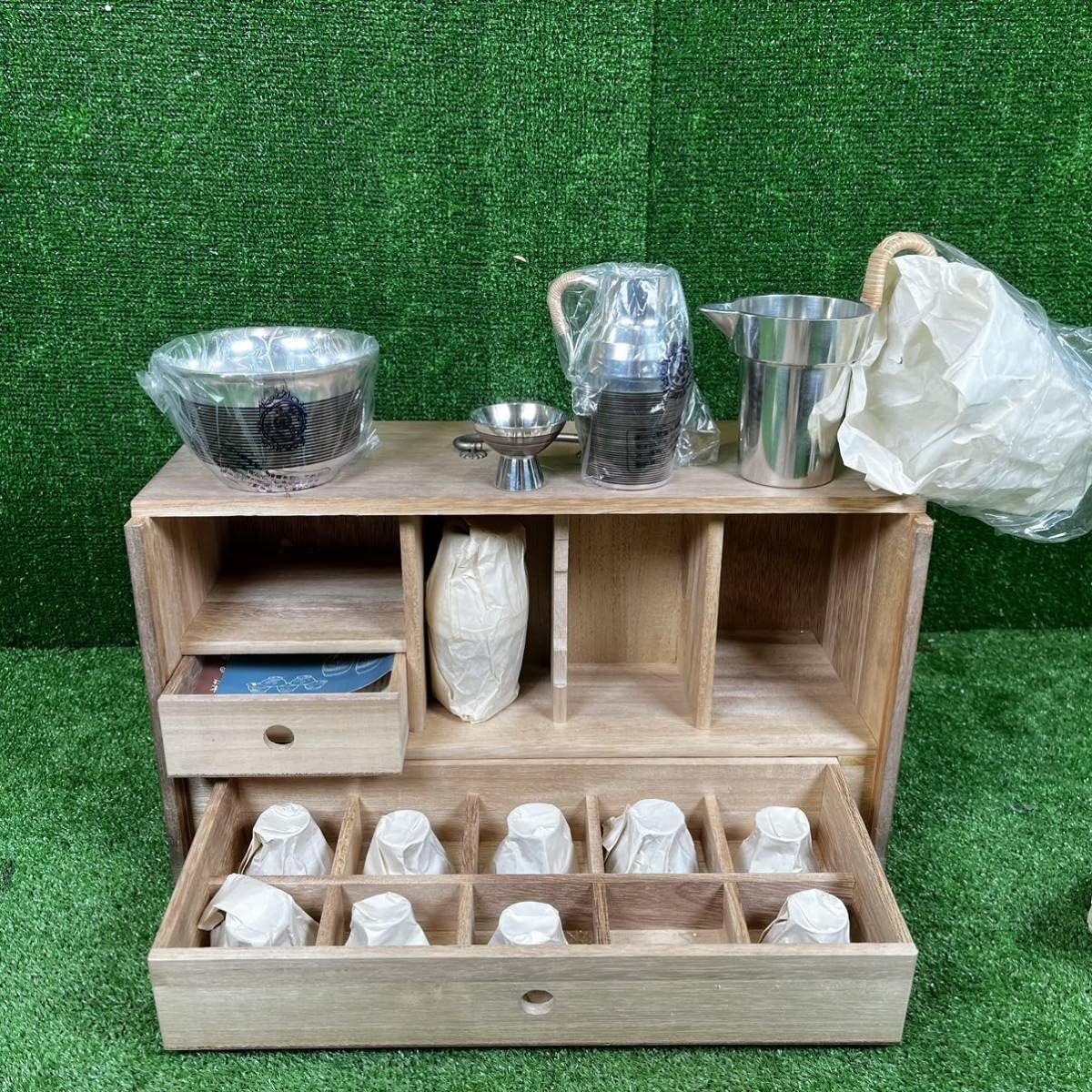 Amazon.co.jp: 4-508 錫半本錫 酒器揃え 茶道具 煎茶道具 酒器セット