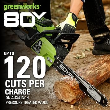Greenworks 80V 16 Brushless Cordless Chainsaw (Great For Tree Felling, Limbing, Pruning, and Firewood / 75+ Compatible Tools), Tool Only