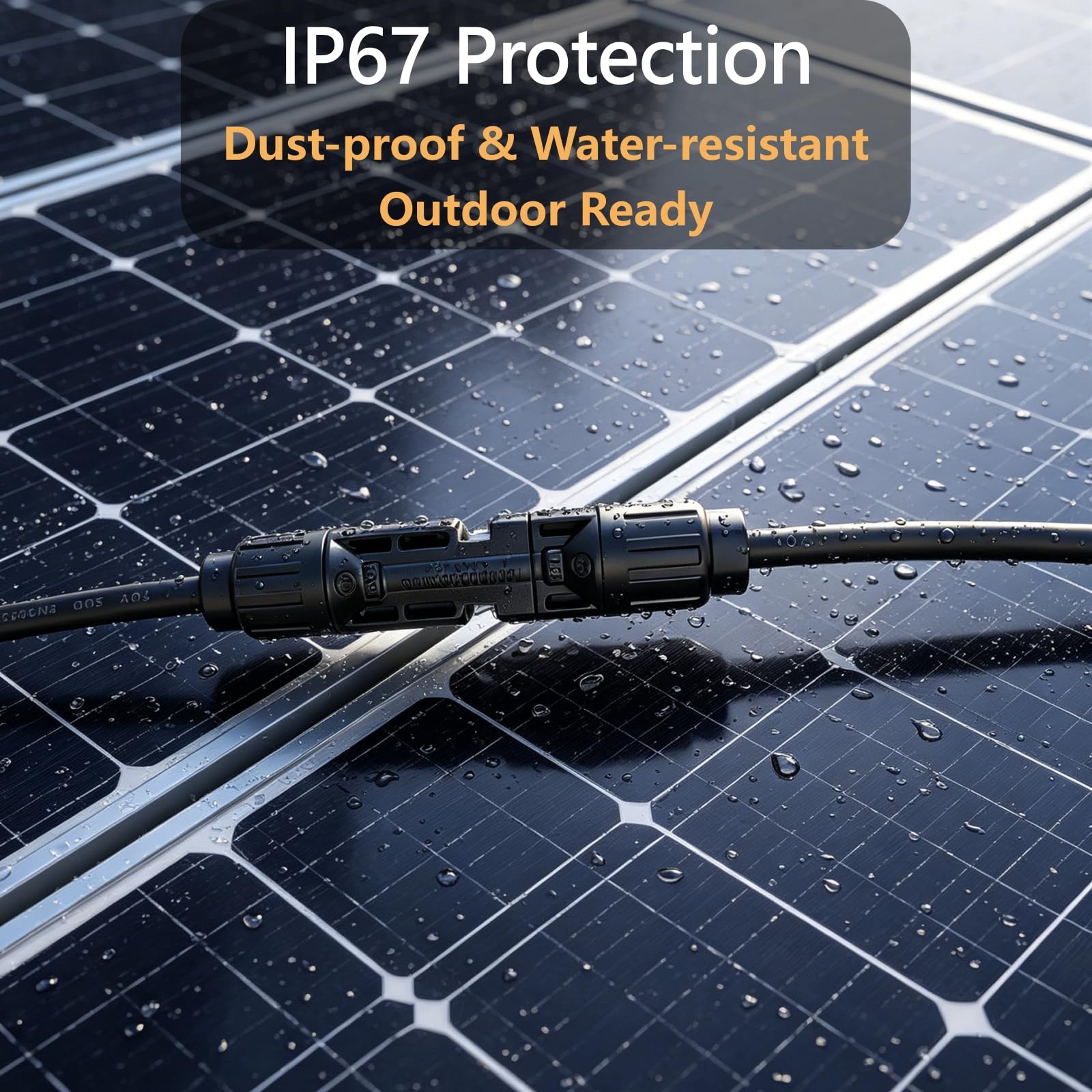 Conectores solares Y adaptador paralelo de rama 10AWG cable para panel solar (rojo y negro)