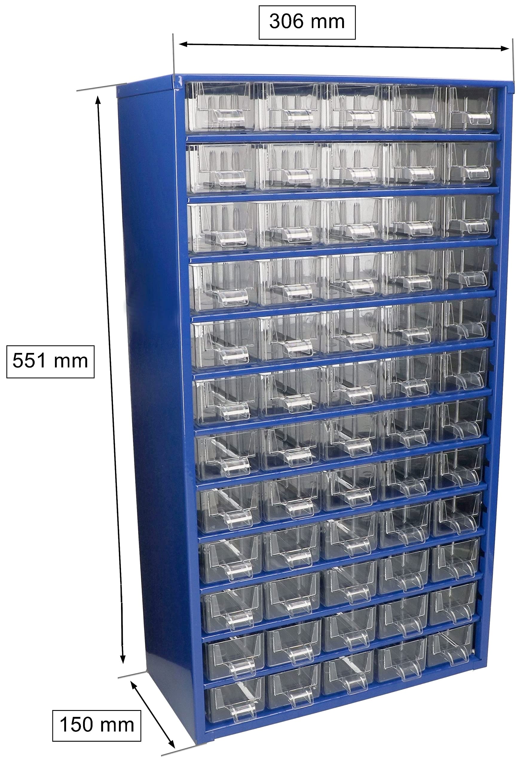 KOTARBAU® Scatola di Stoccaggio, Organizzatore per Officina, altezza x larghezza x profondità: 306 x 551 x 155 mm, Organizzatore per Piccoli Pezzi, Metallo, 60 Cassetti/Scompartimenti, Scatola di