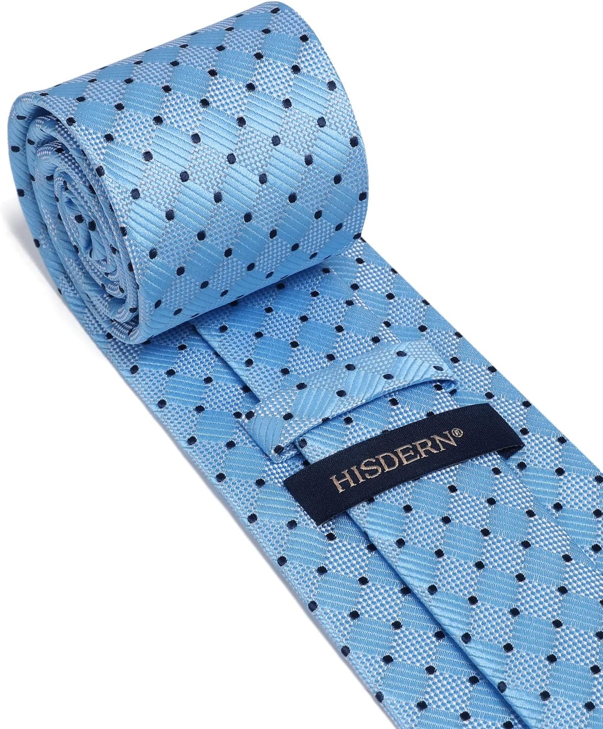 HISDERN Mens Ties Plaid Tie and Pocket Square Set Classic Woven Formal Checkered Neckties & Handkerchief Wedding Party - Image 6